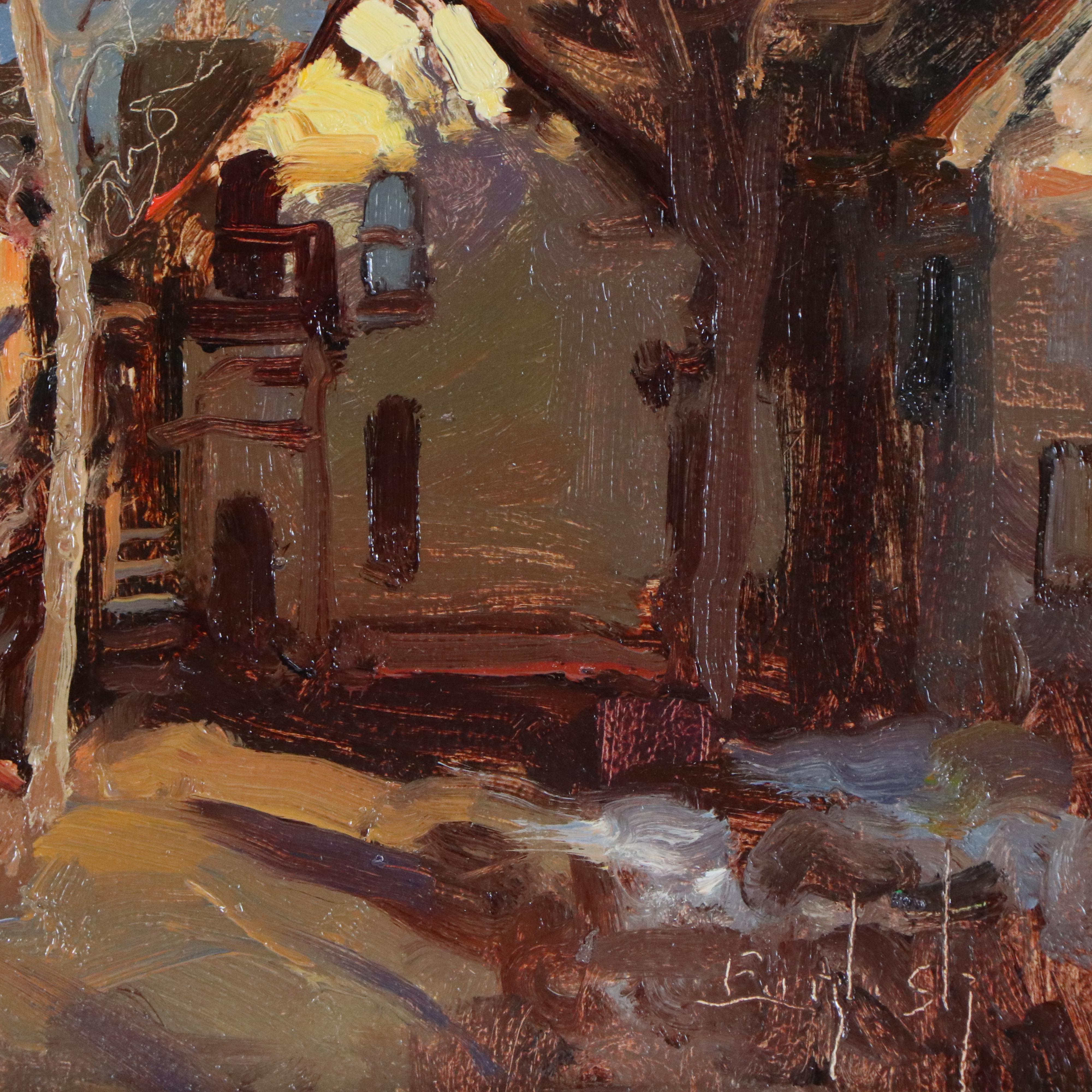 Kim English Oil Painting "Back Doors"