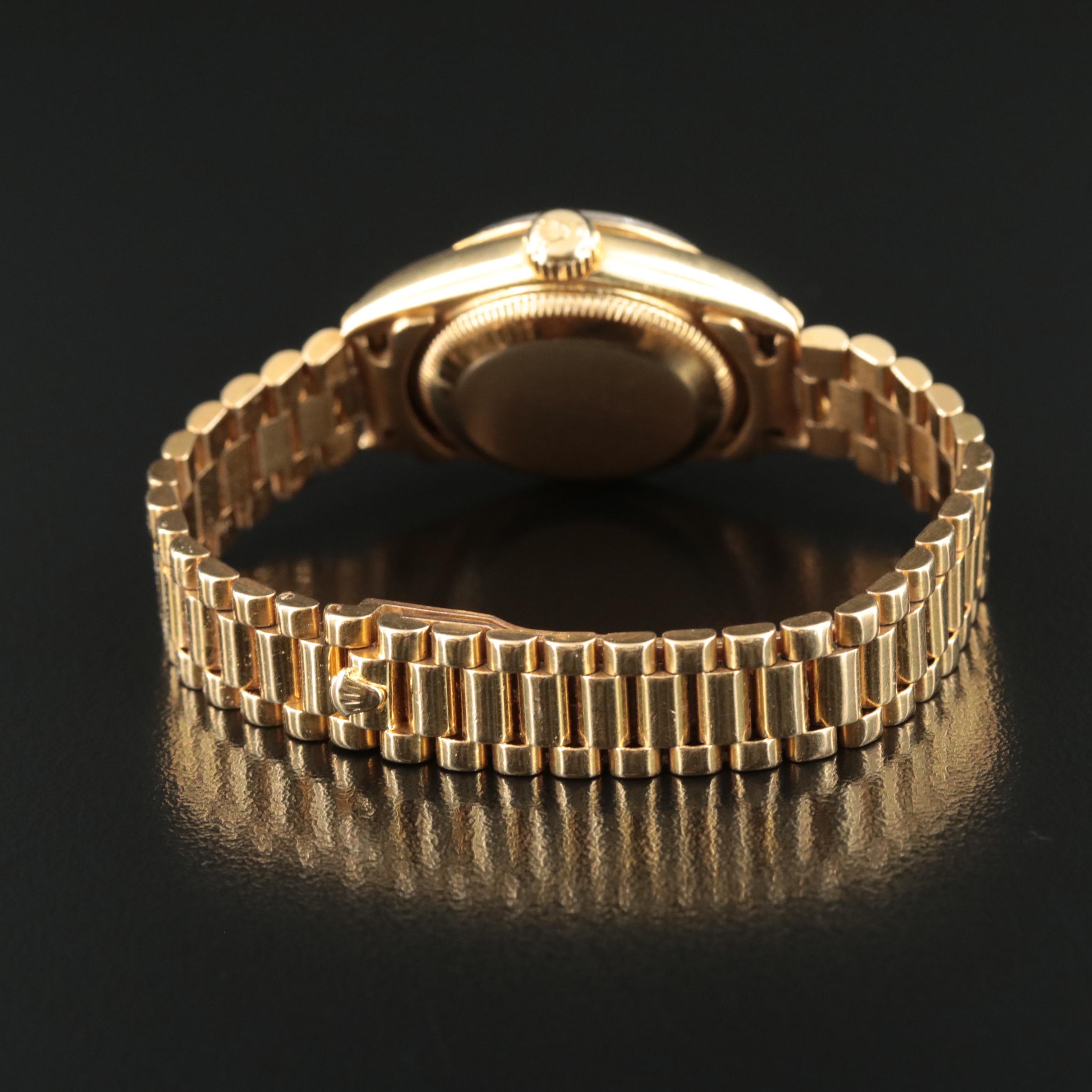 1986 Rolex Lady Datejust President Black Dial Watch