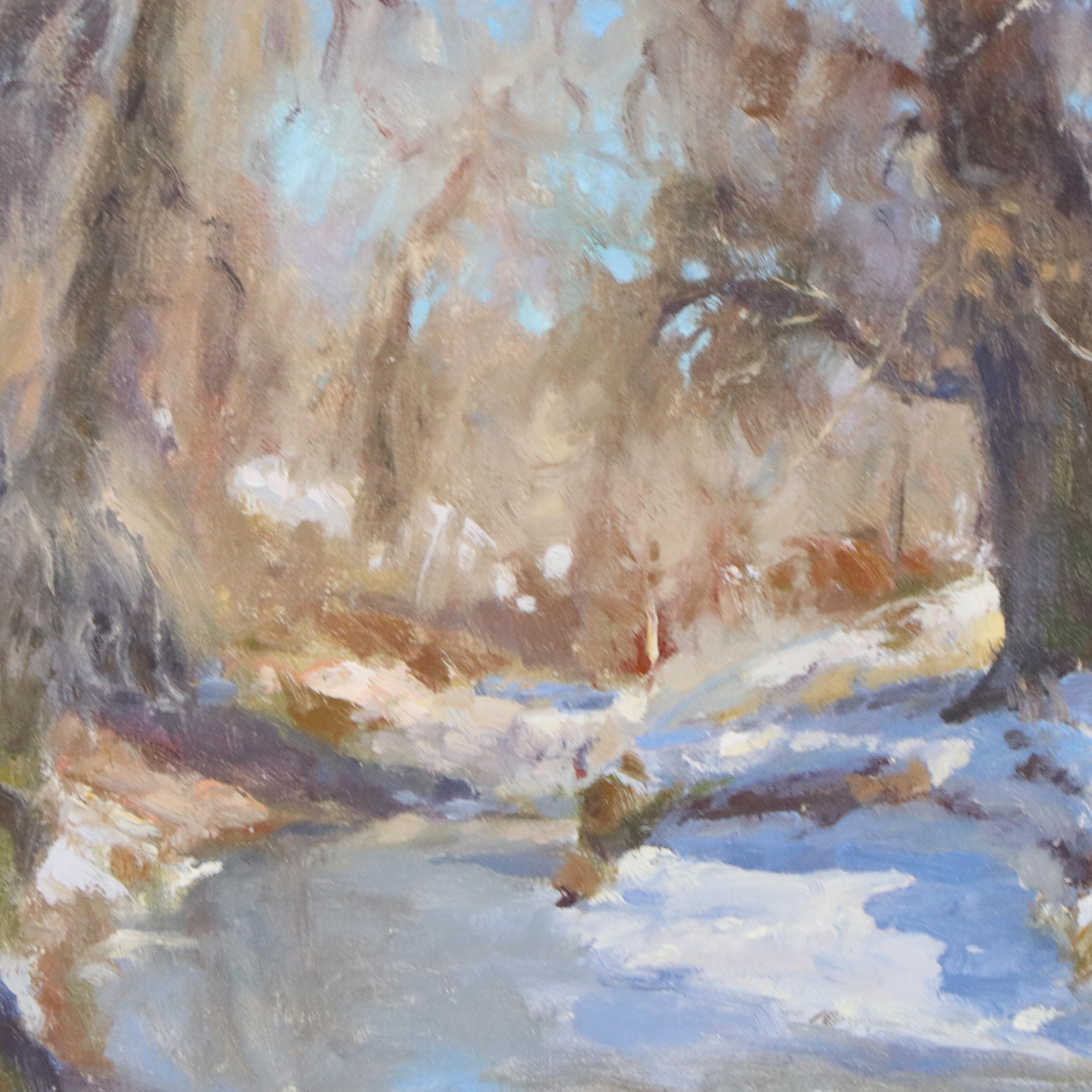 Grant Redden Winter Oil Landscape "Afternoon Walk"