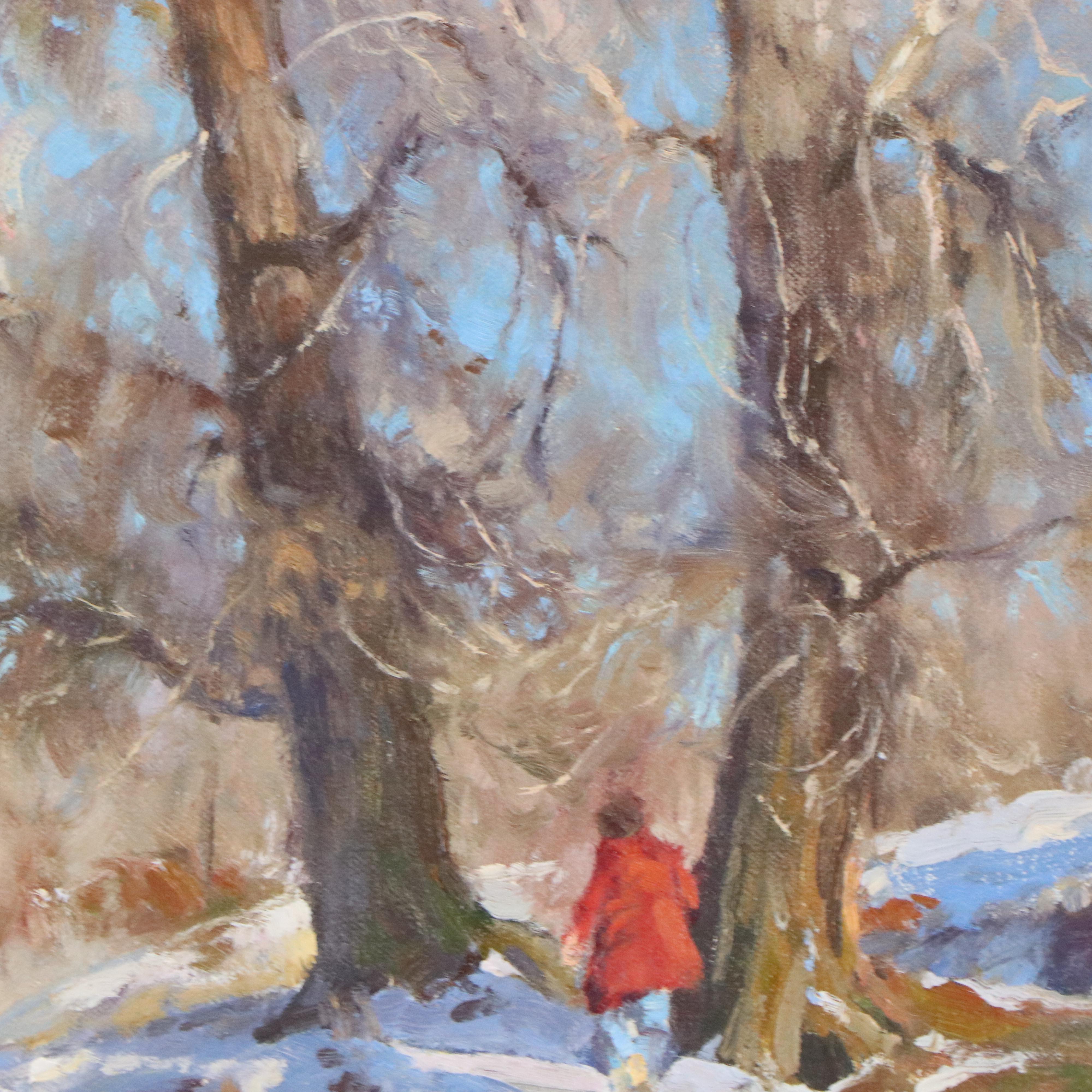 Grant Redden Winter Oil Landscape "Afternoon Walk"