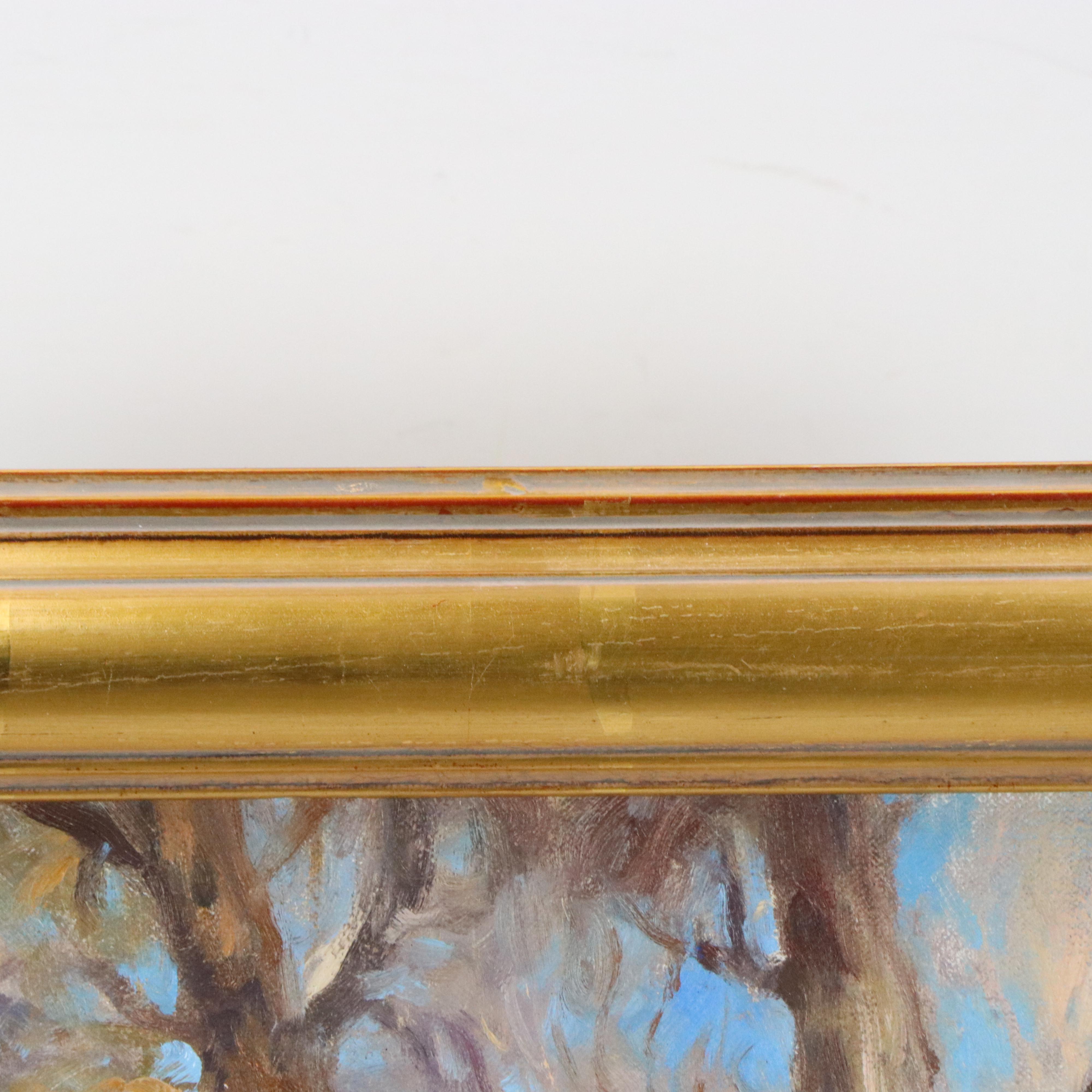 Grant Redden Winter Oil Landscape "Afternoon Walk"