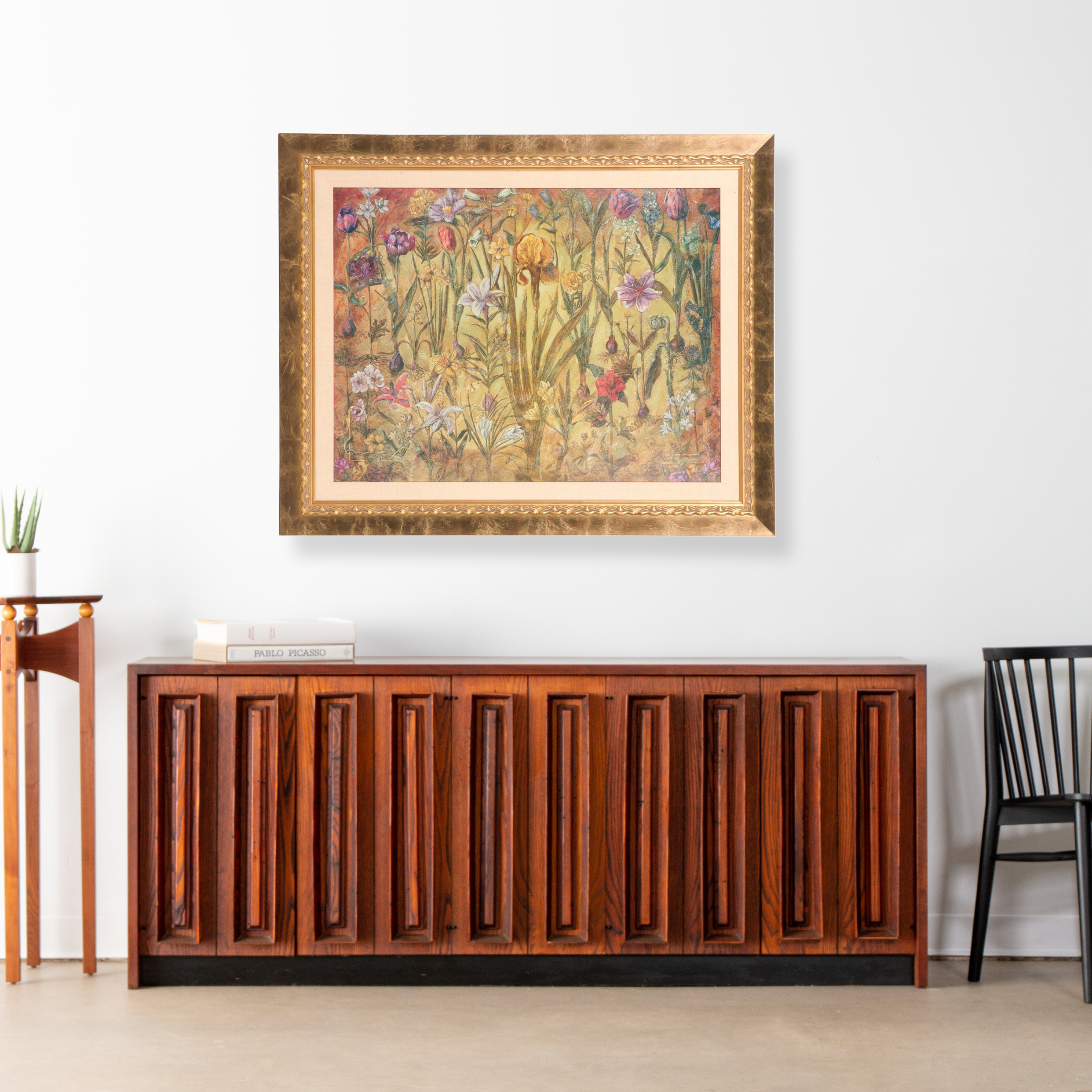 The Bombay Co. Embossed Floral Offset Lithograph "Beautiful Earth"