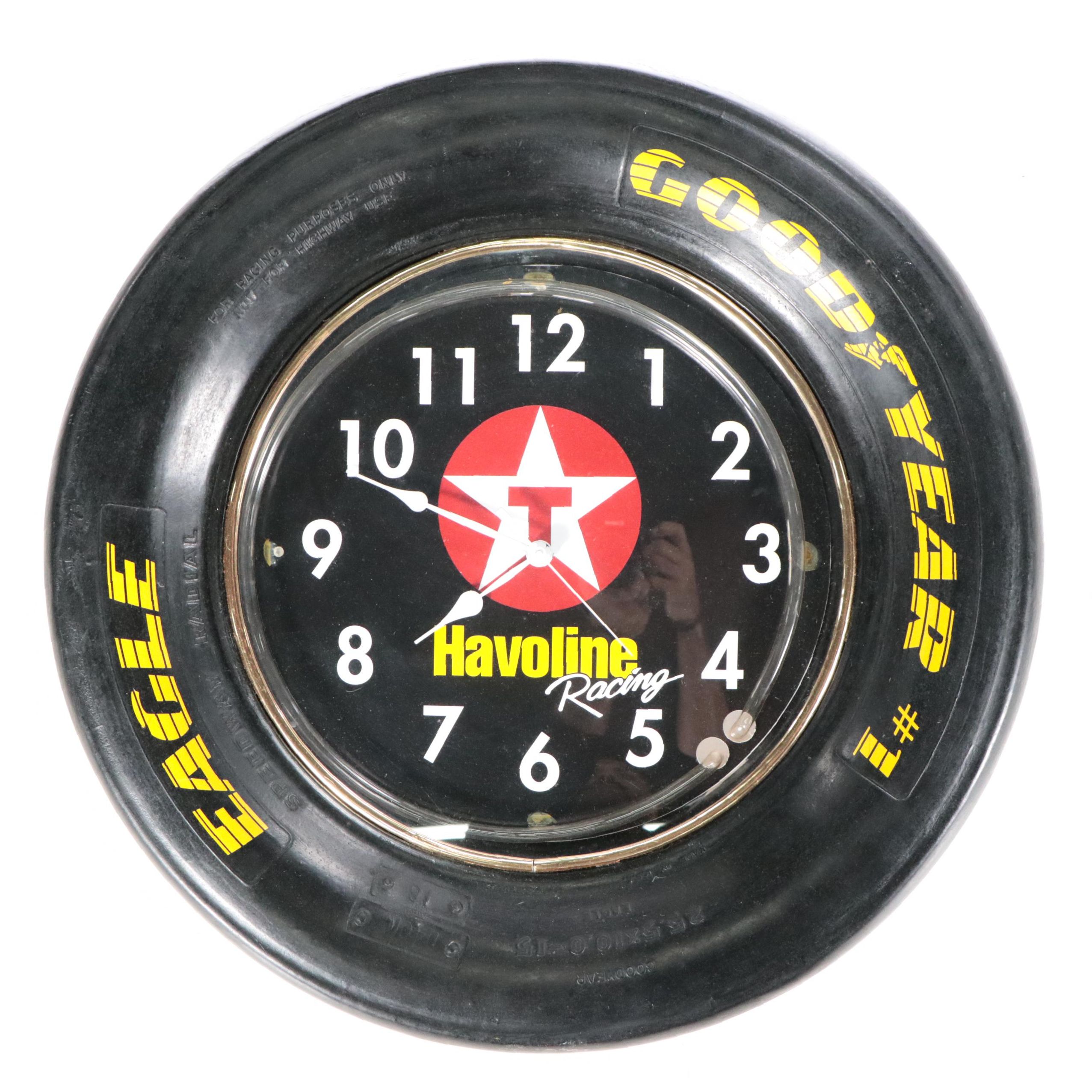 Firebird Fiberglass and Neon Goodyear Tire Novelty Wall Clock