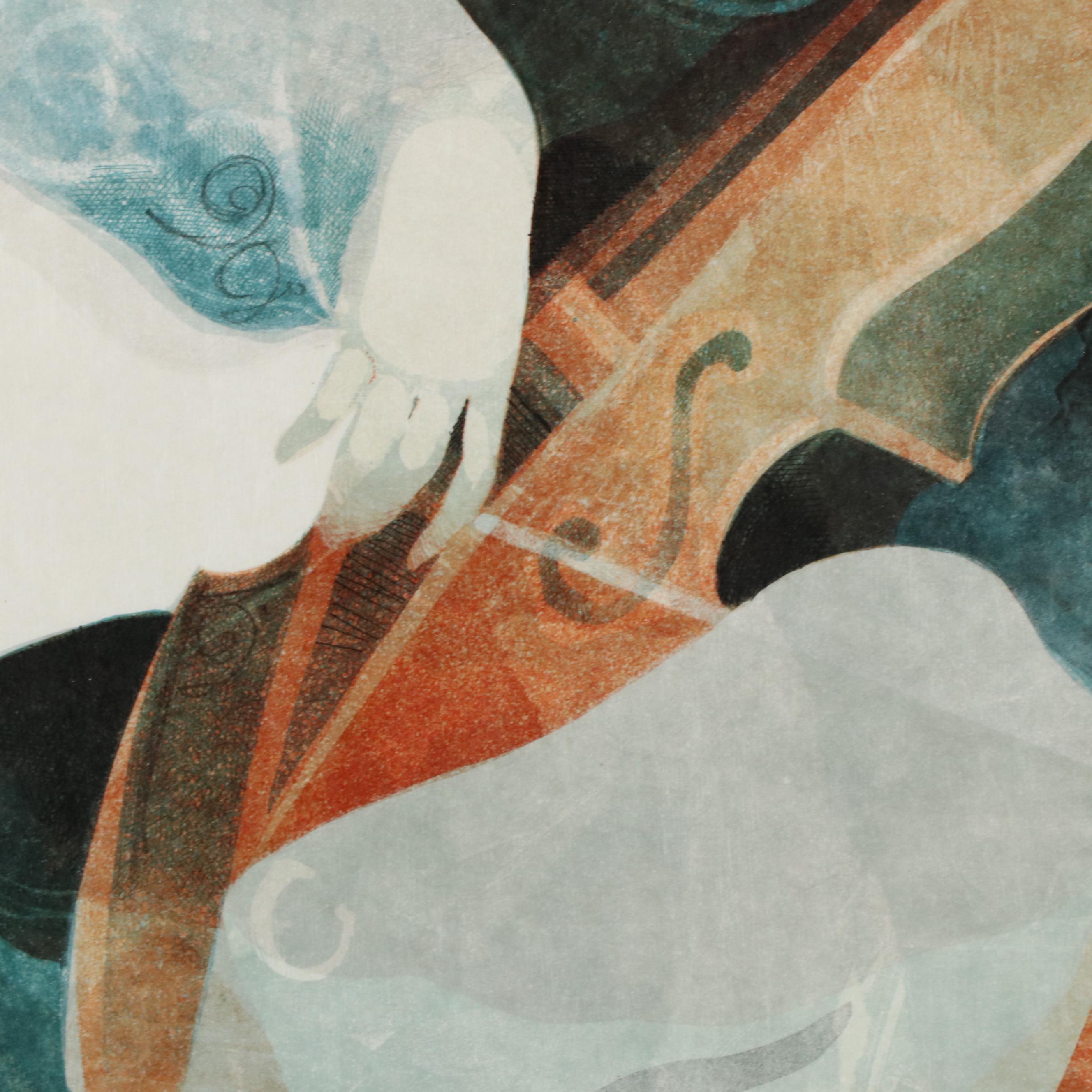 Àlvar Suñol Lithograph "Musique de Flores," Late 20th Century