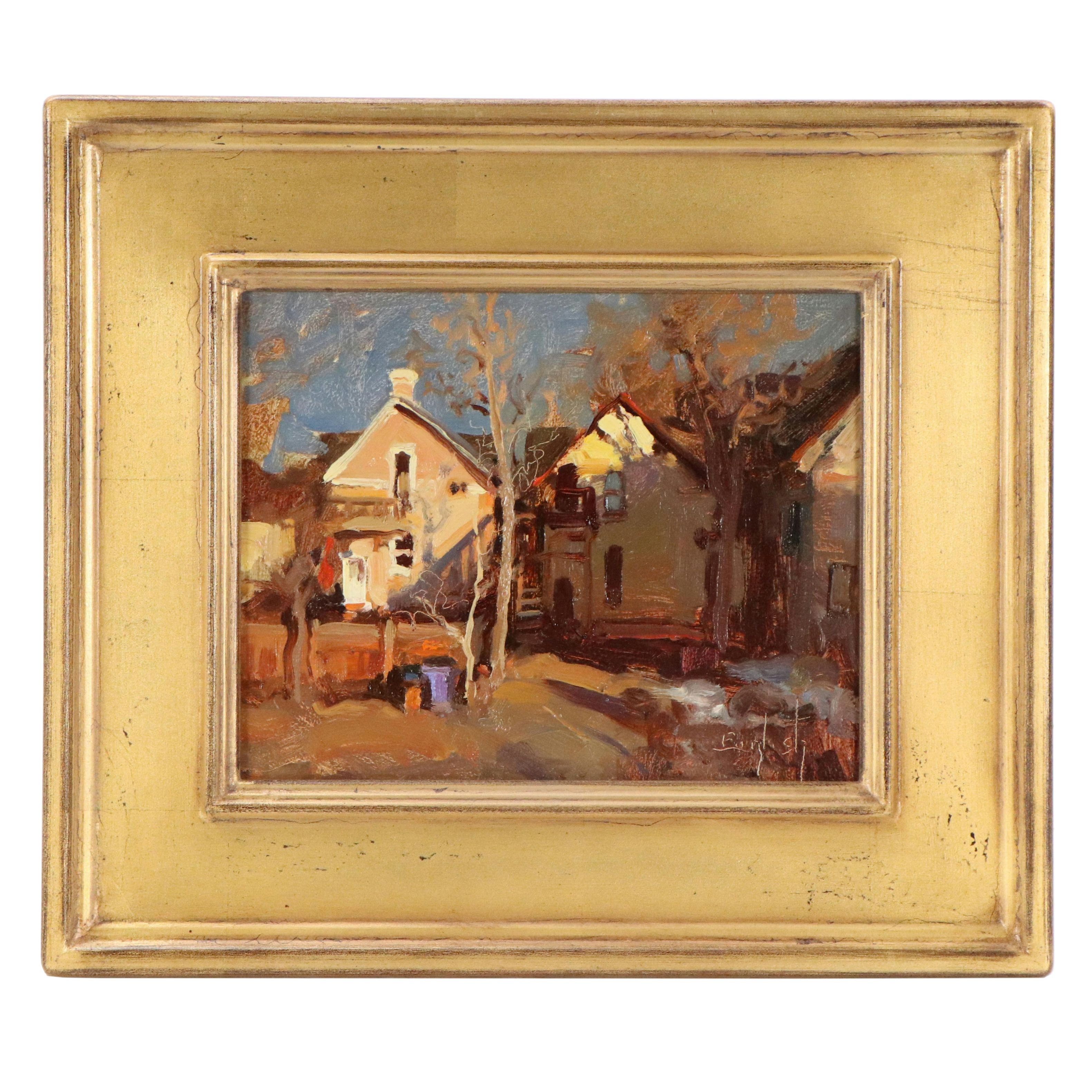 Kim English Oil Painting "Back Doors"