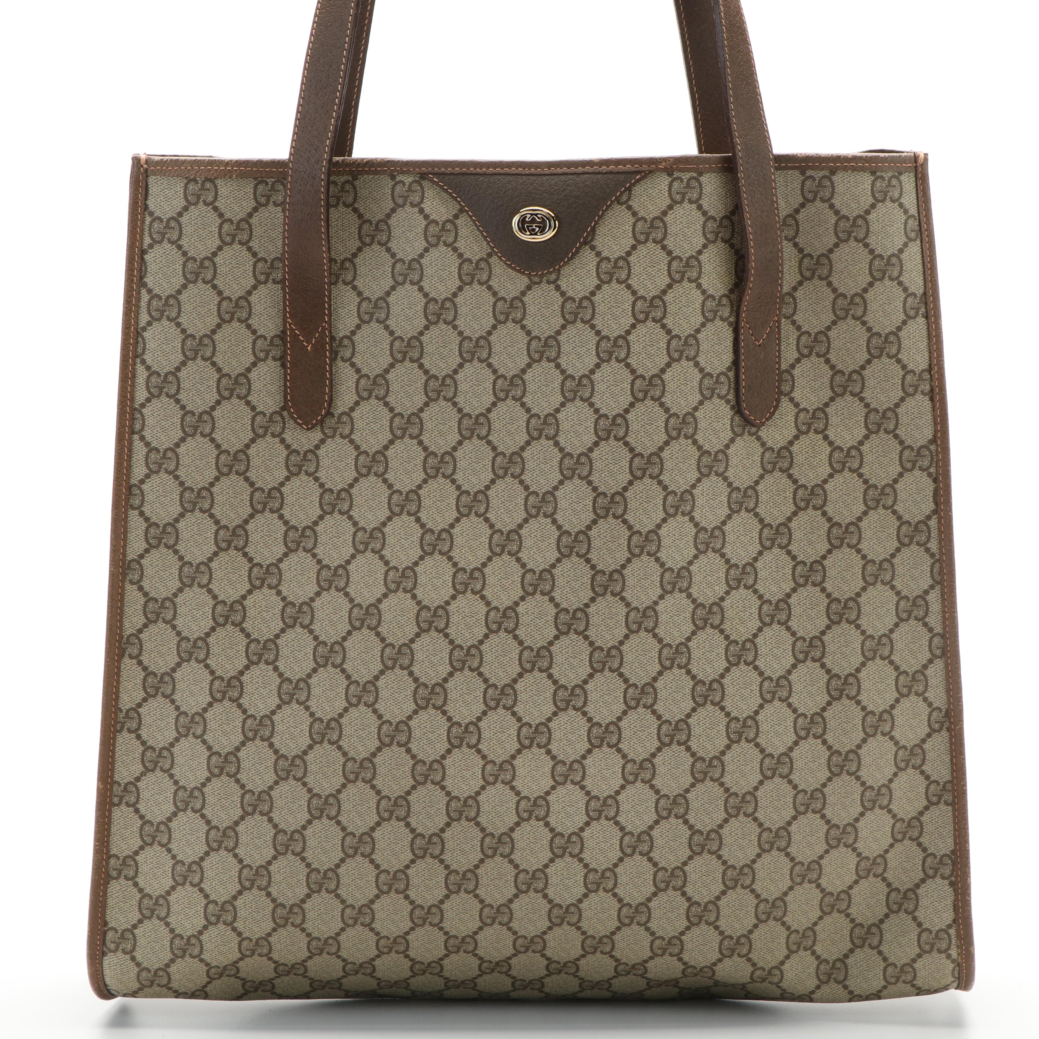 Gucci Large Shoulder Tote Bag in GG Supreme Canvas