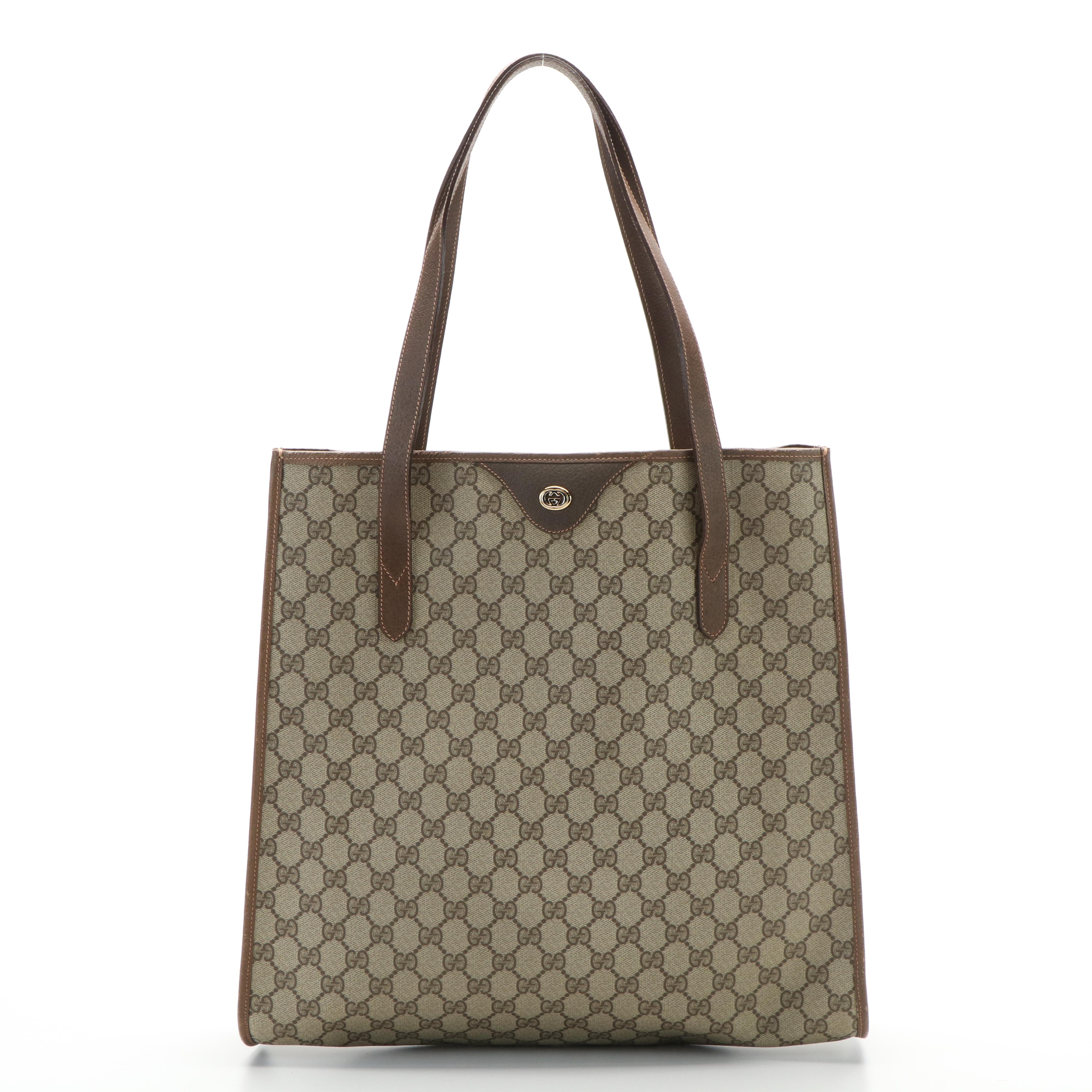 Gucci Large Shoulder Tote Bag in GG Supreme Canvas