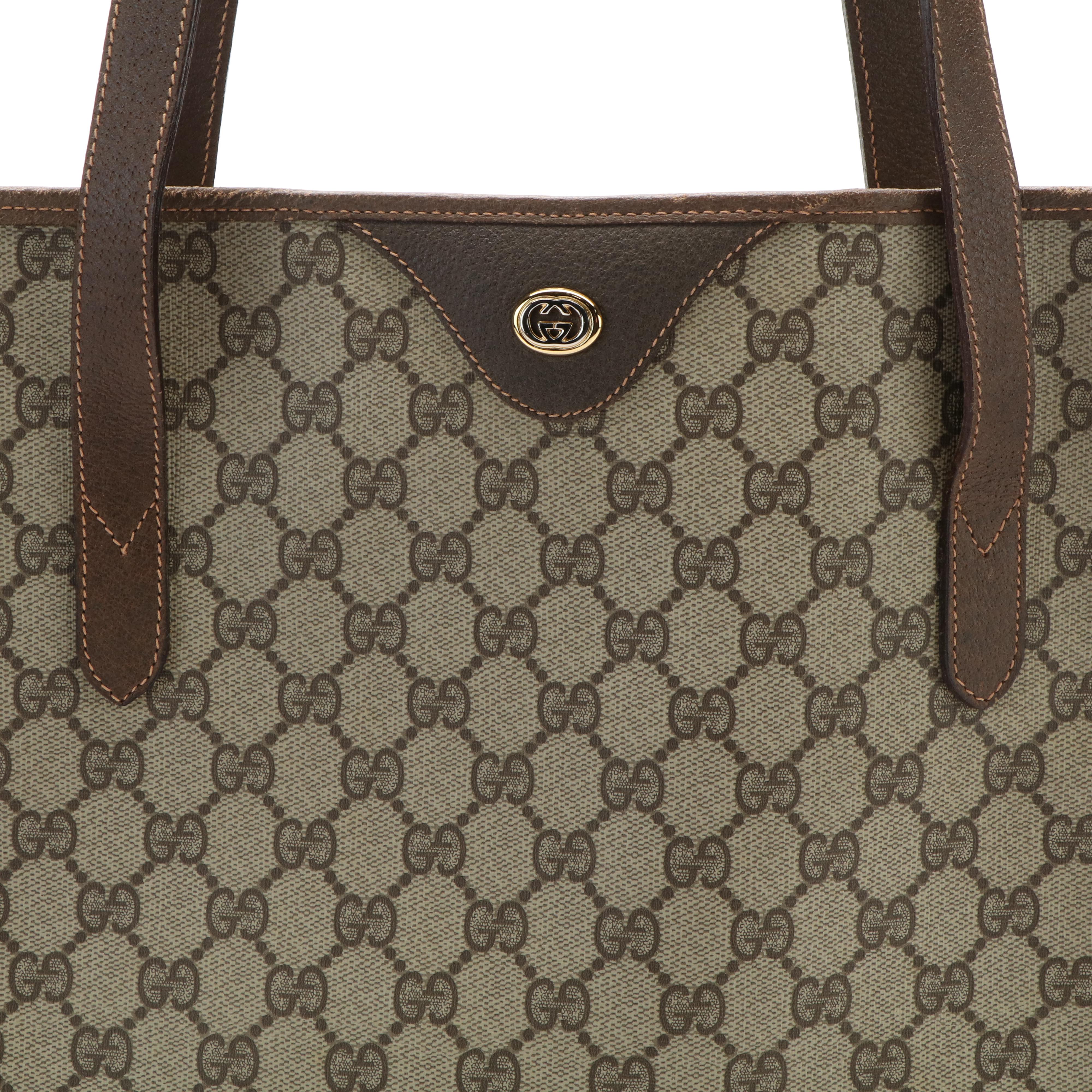 Gucci Large Shoulder Tote Bag in GG Supreme Canvas