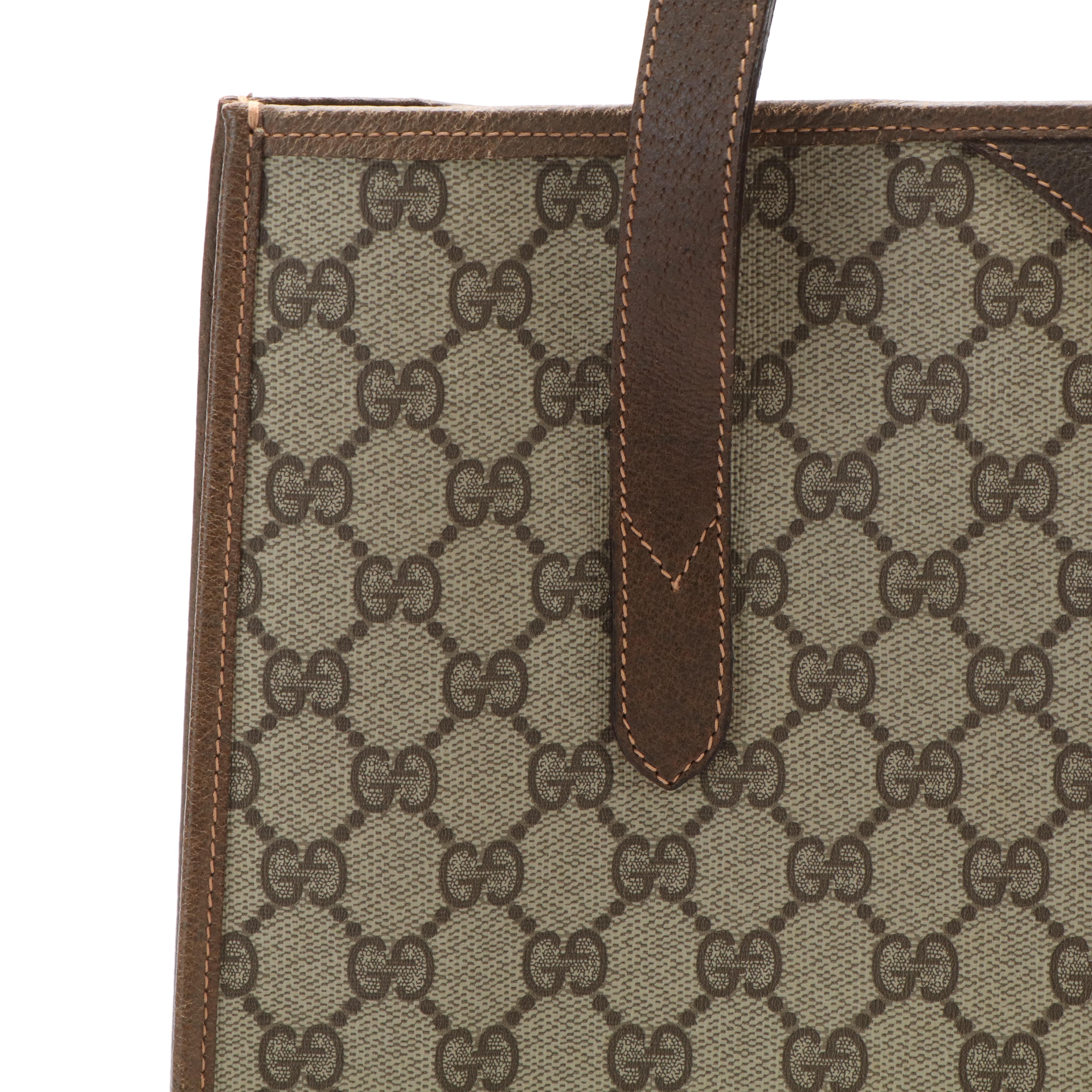 Gucci Large Shoulder Tote Bag in GG Supreme Canvas