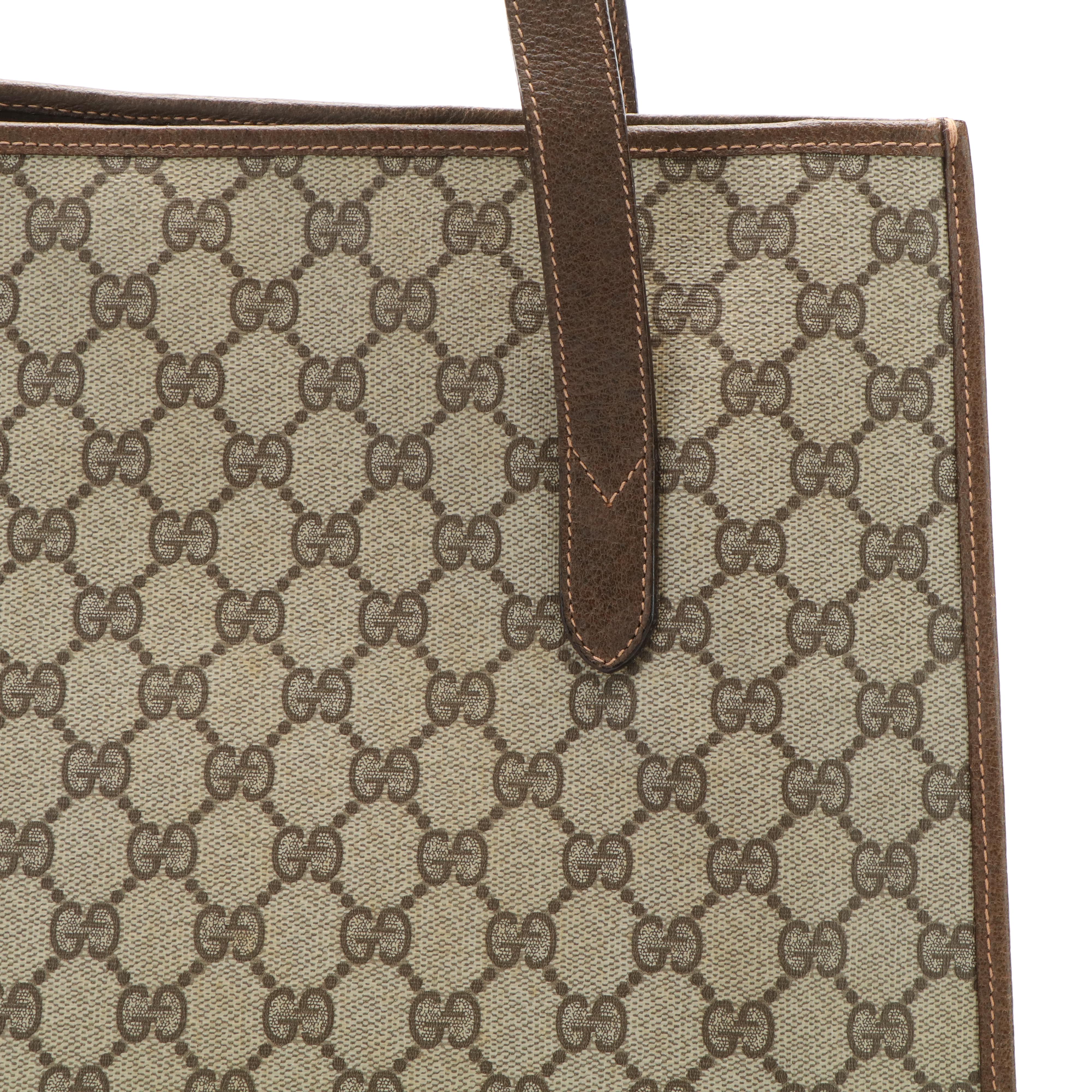 Gucci Large Shoulder Tote Bag in GG Supreme Canvas