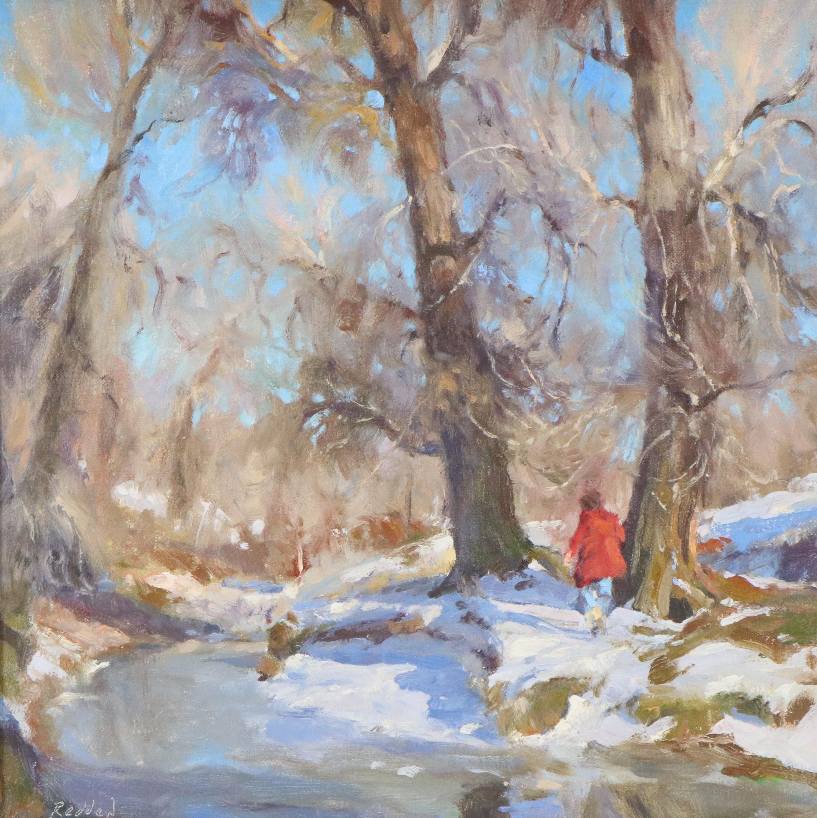 Grant Redden Winter Oil Landscape "Afternoon Walk"