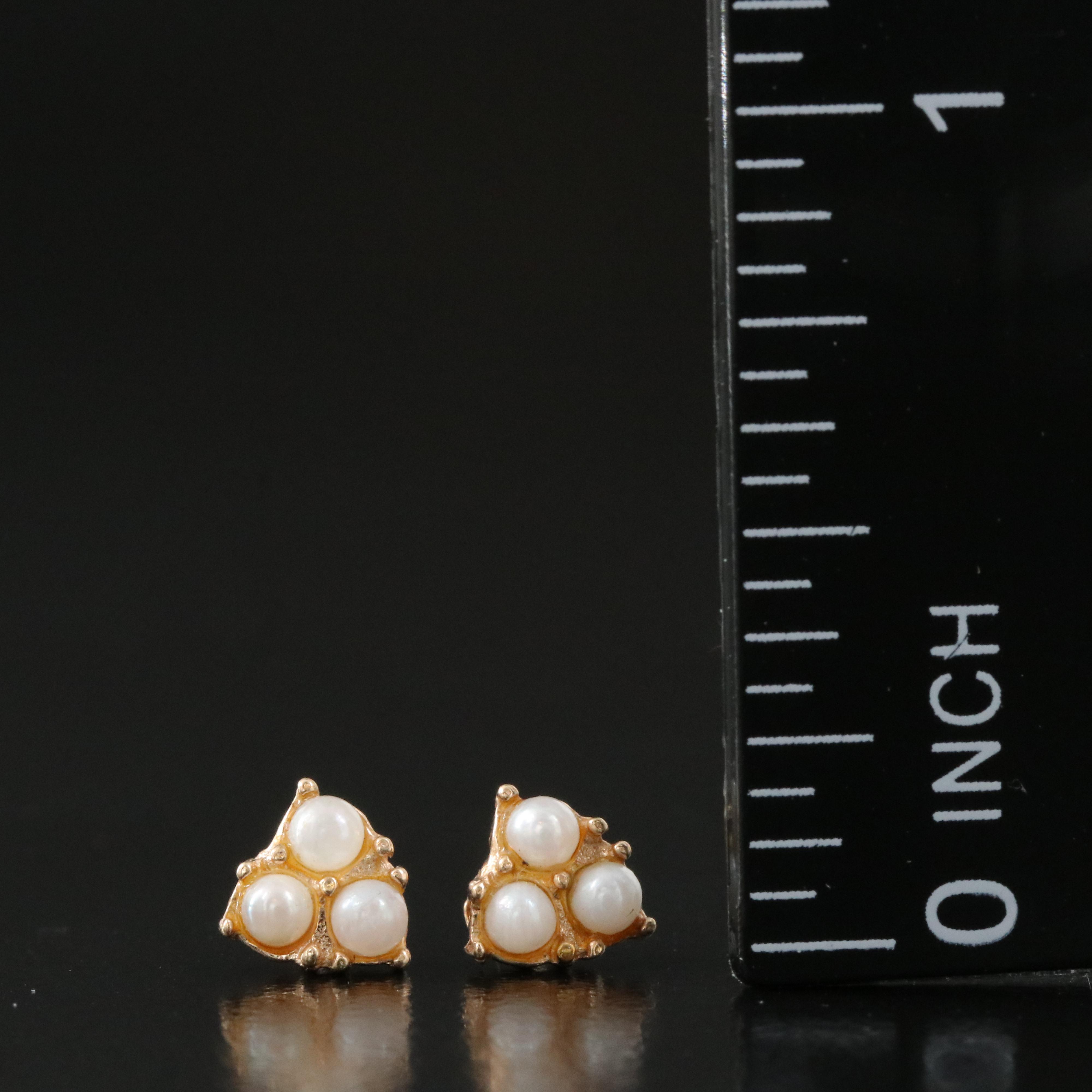 14K Pearl Stud Earrings Everything But The House