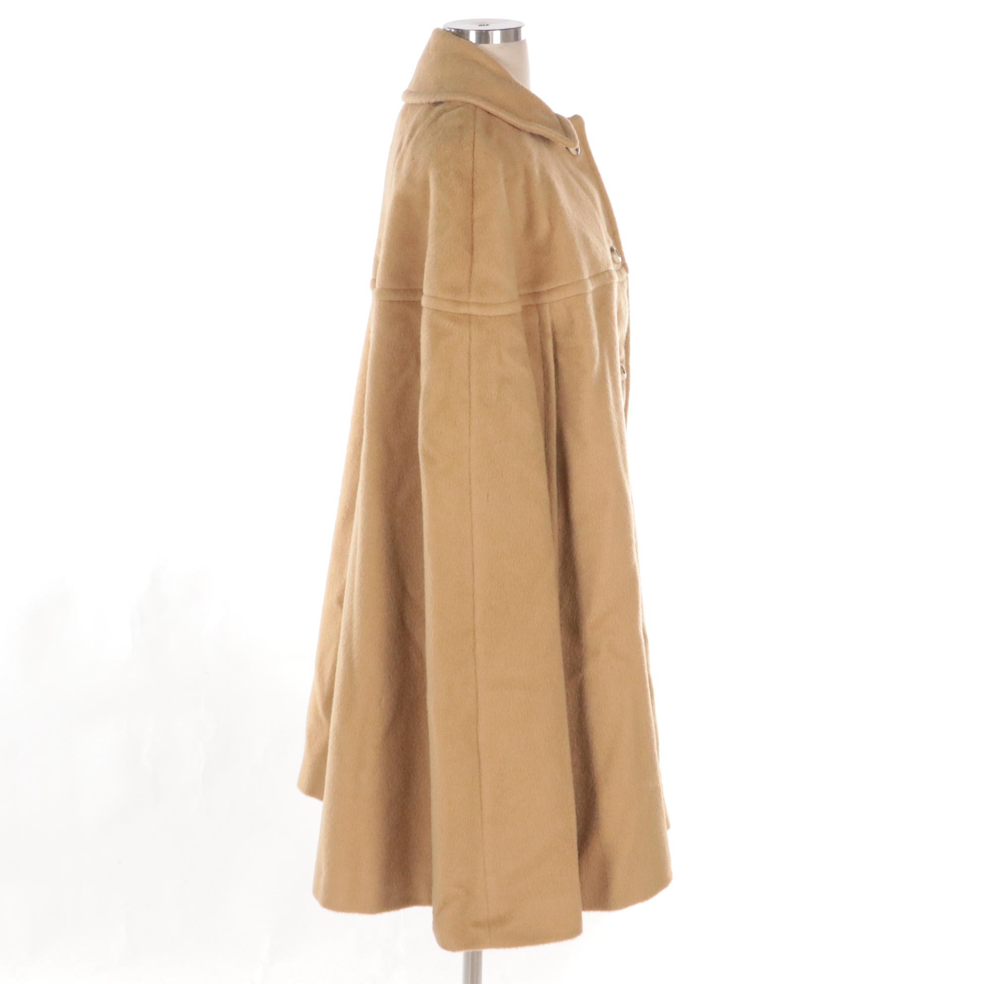 Pendleton Vintage Tan Wool Cape Coat, 1970s