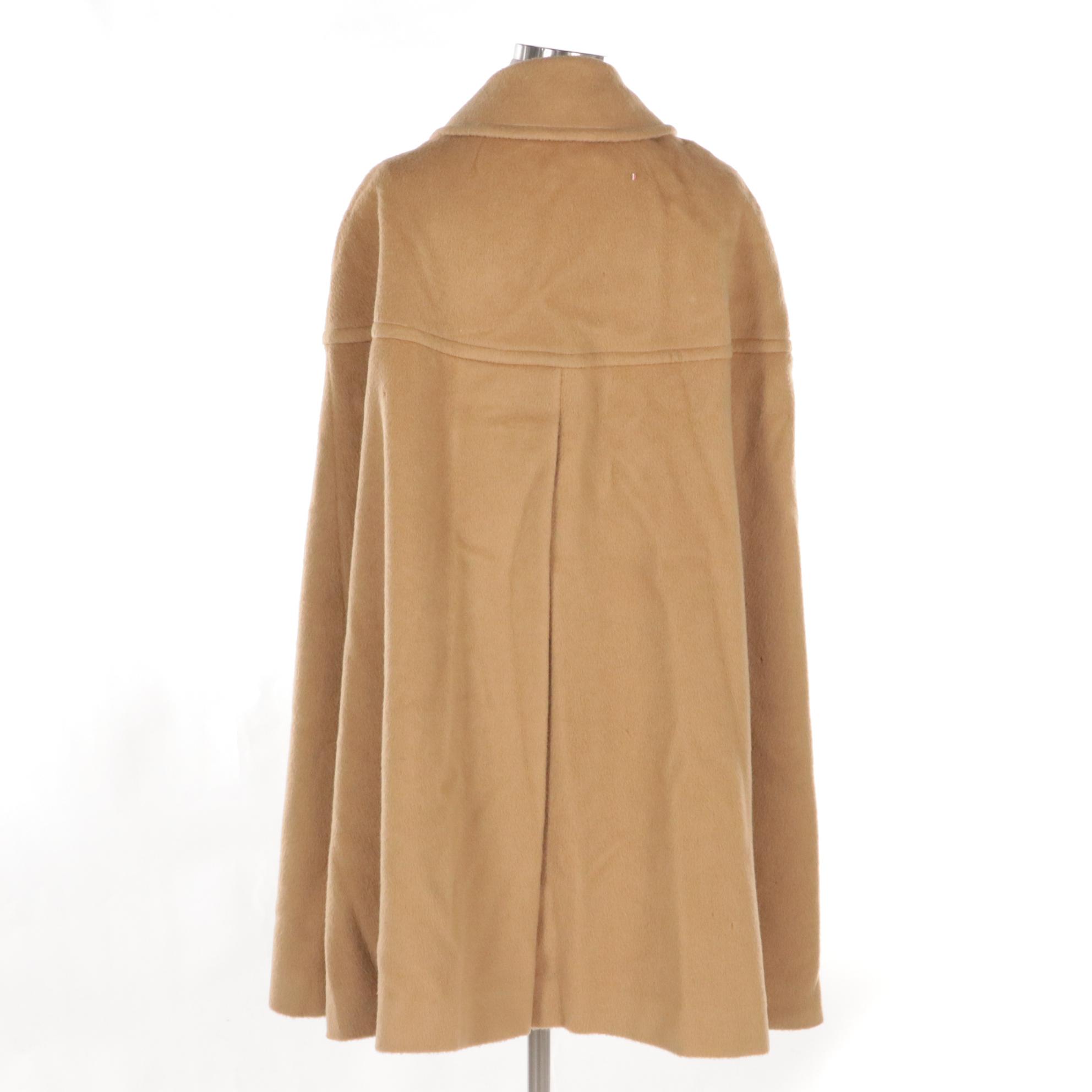 Pendleton Vintage Tan Wool Cape Coat, 1970s