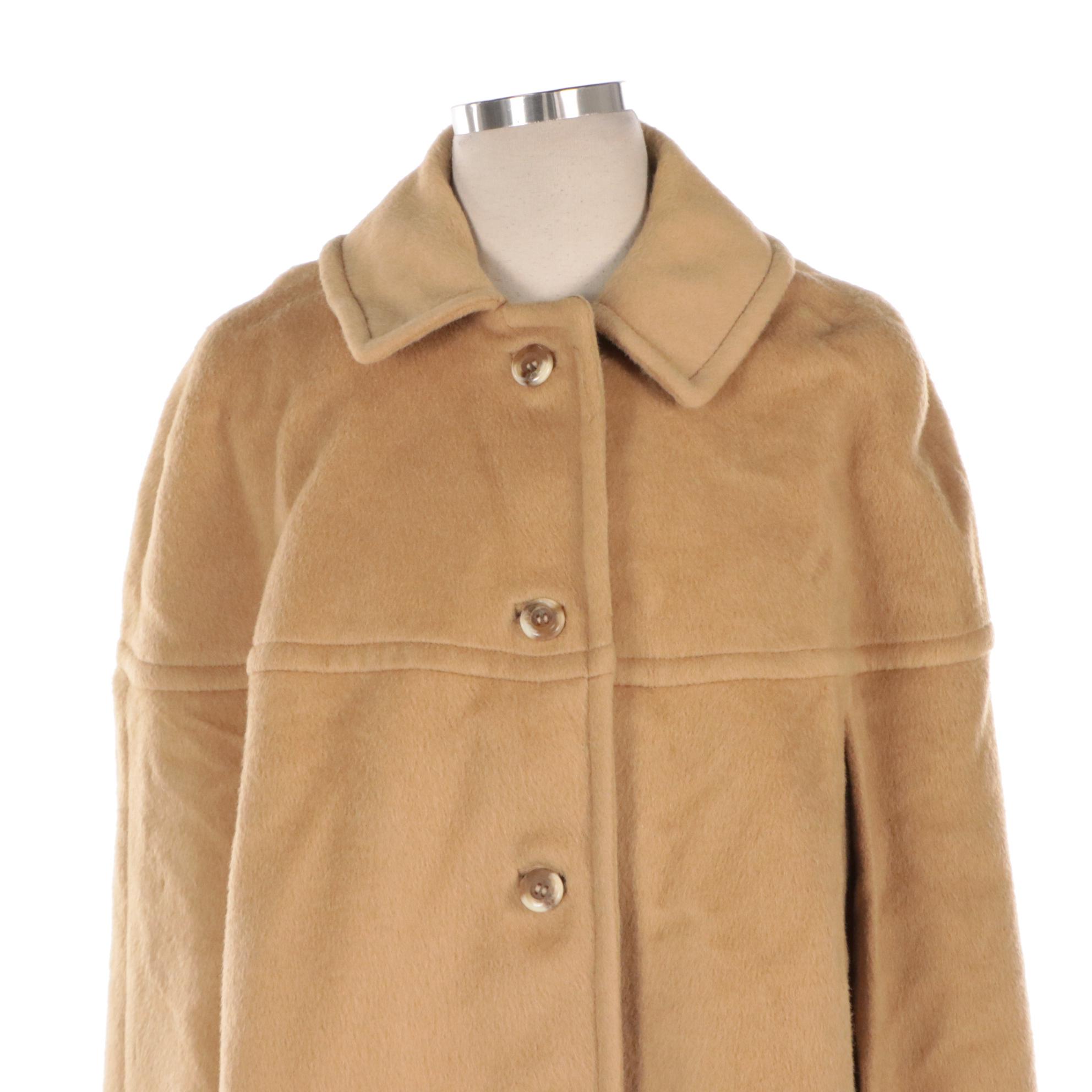 Pendleton Vintage Tan Wool Cape Coat, 1970s