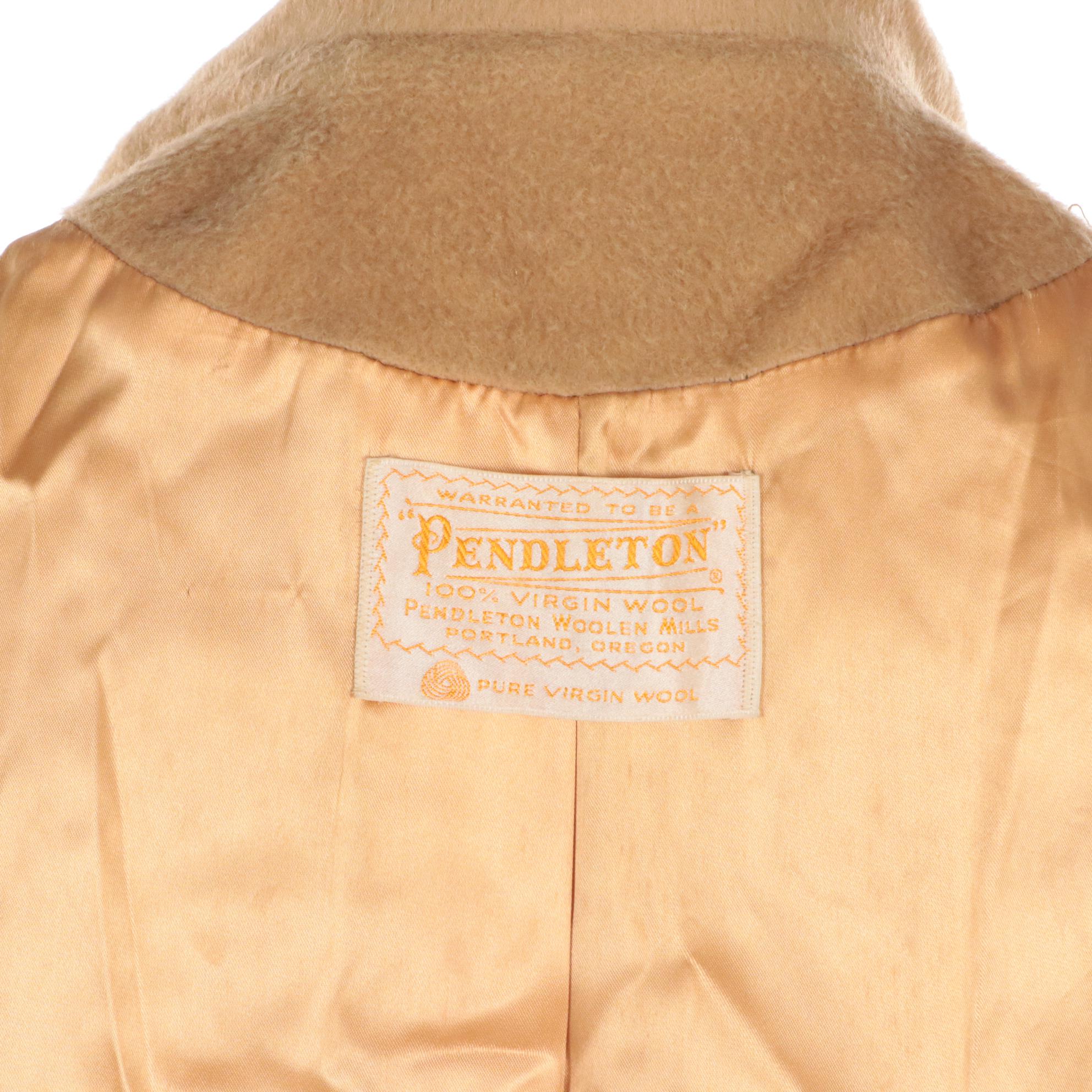 Pendleton Vintage Tan Wool Cape Coat, 1970s