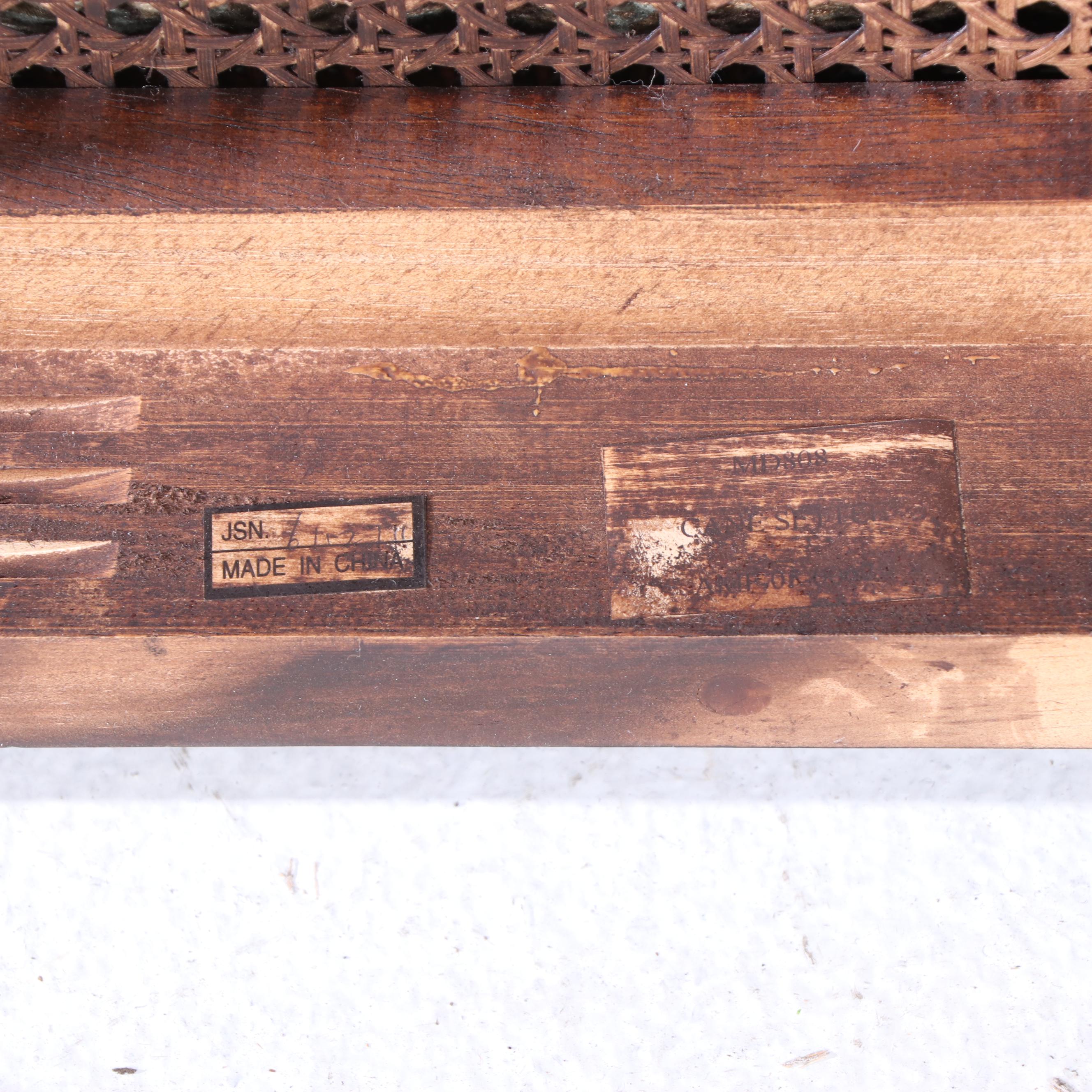 John-Richard Louis XV Style Hardwood, Parcel-Gilt, and Caned Settee