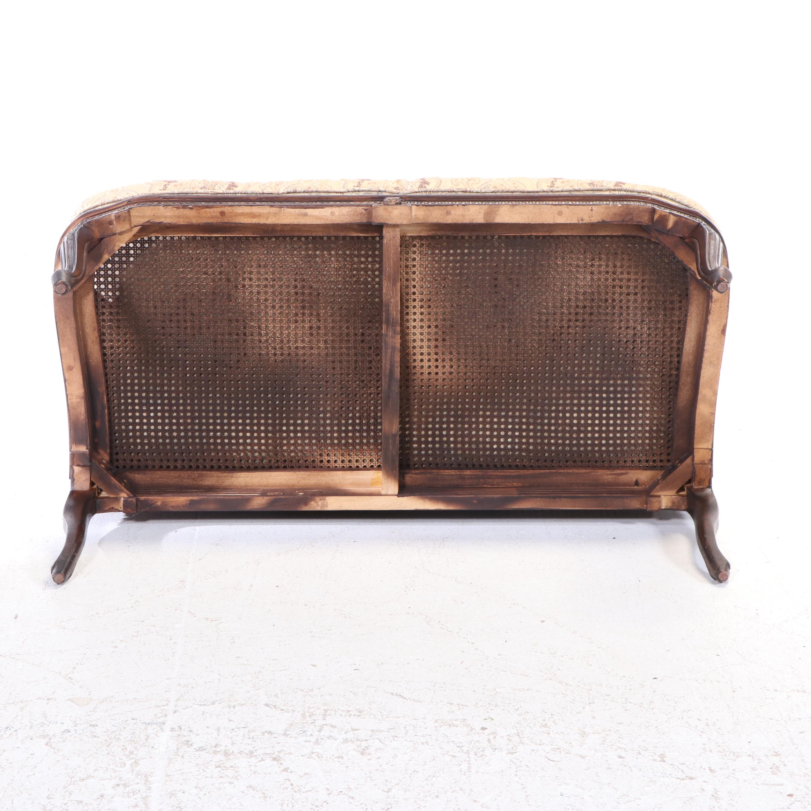 John-Richard Louis XV Style Hardwood, Parcel-Gilt, and Caned Settee