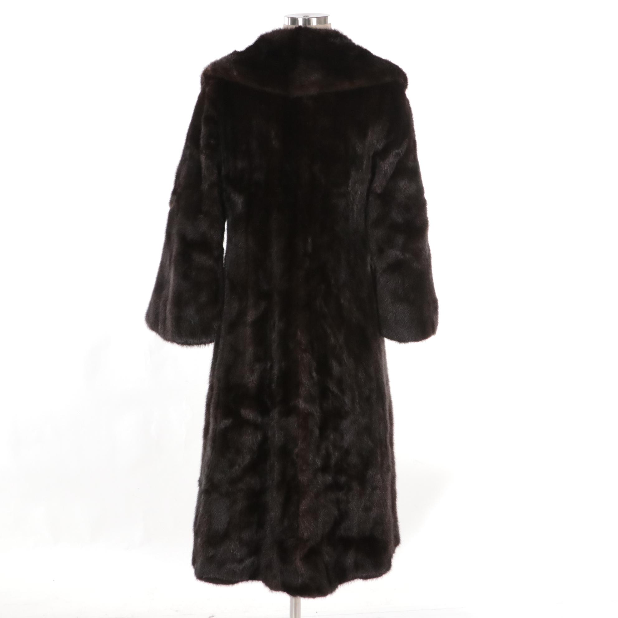 Vintage Dark Brown Mink Fur Long Coat from James Furlan
