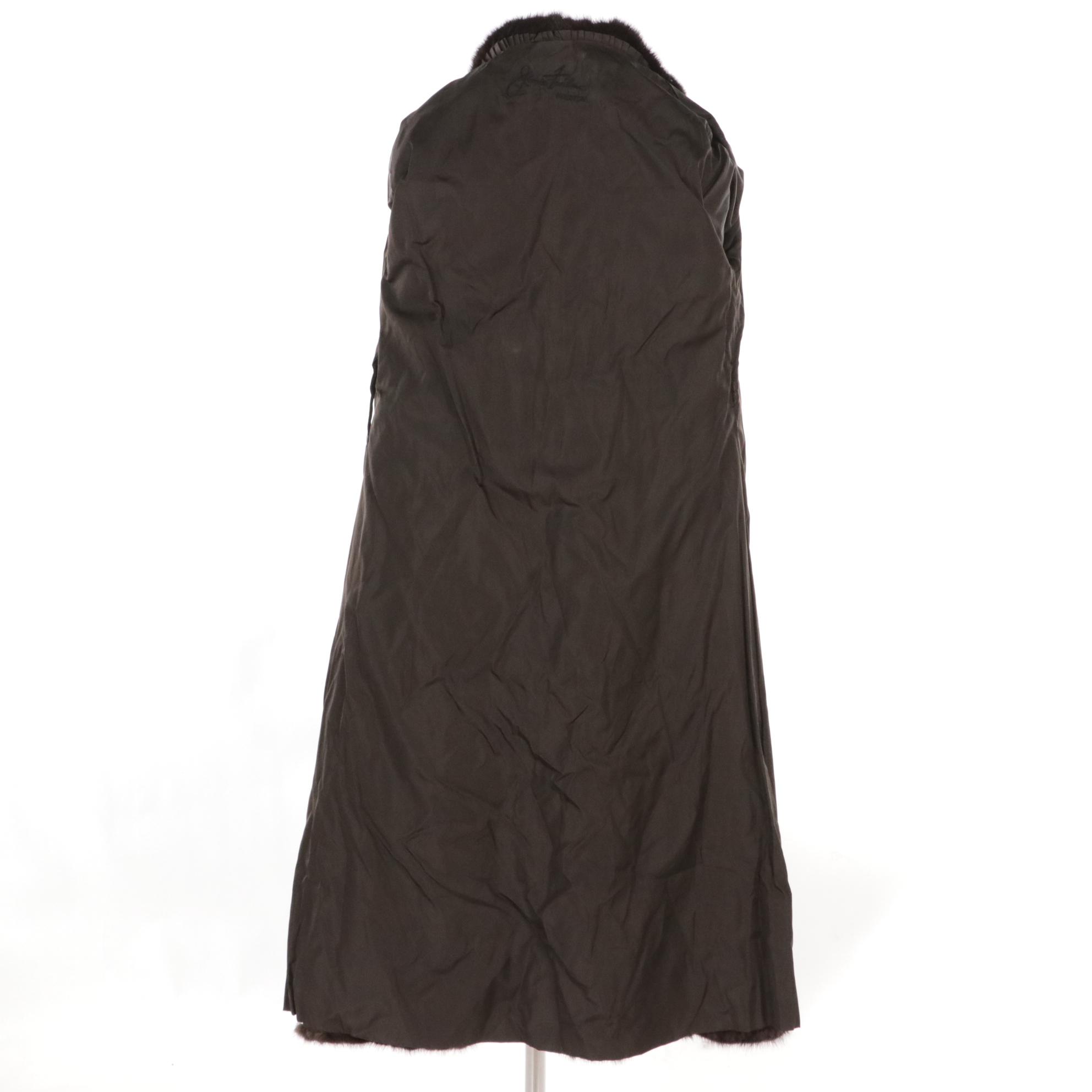 Vintage Dark Brown Mink Fur Long Coat from James Furlan