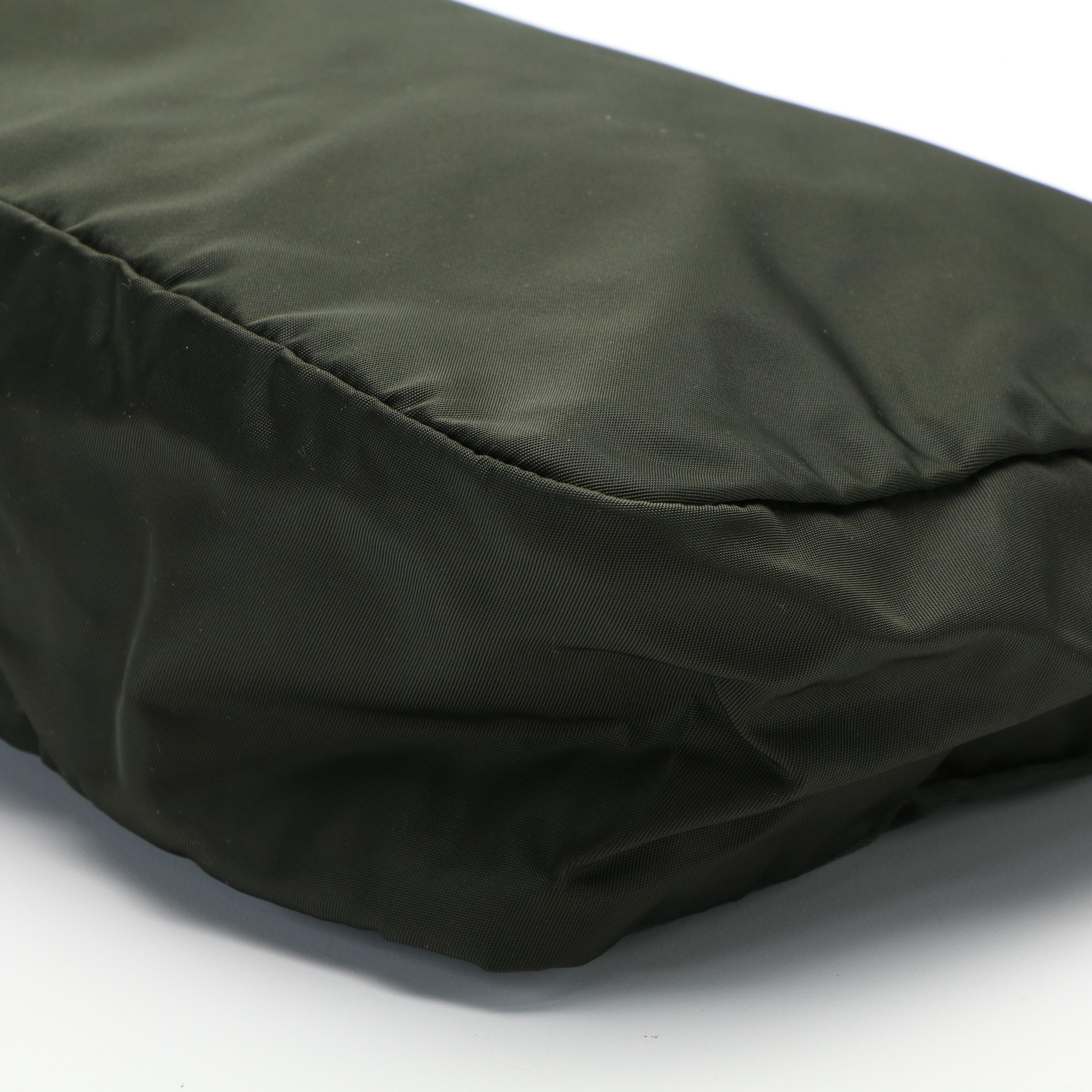 Prada Tessuto Loden Green Zippered Pouch Clutch Bag