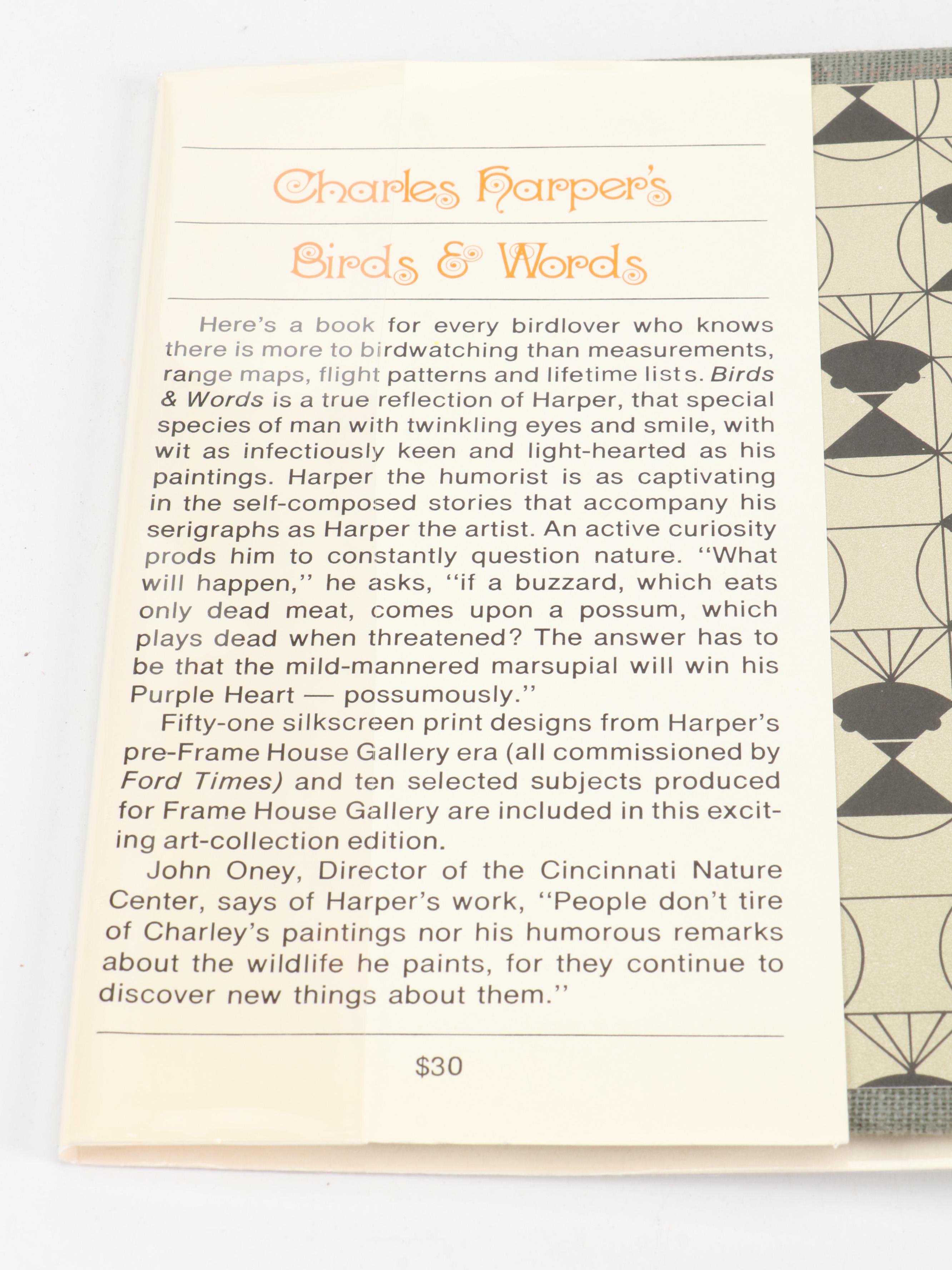 Signed "Charles Harper's Birds & Words" by Charley Harper, 1974