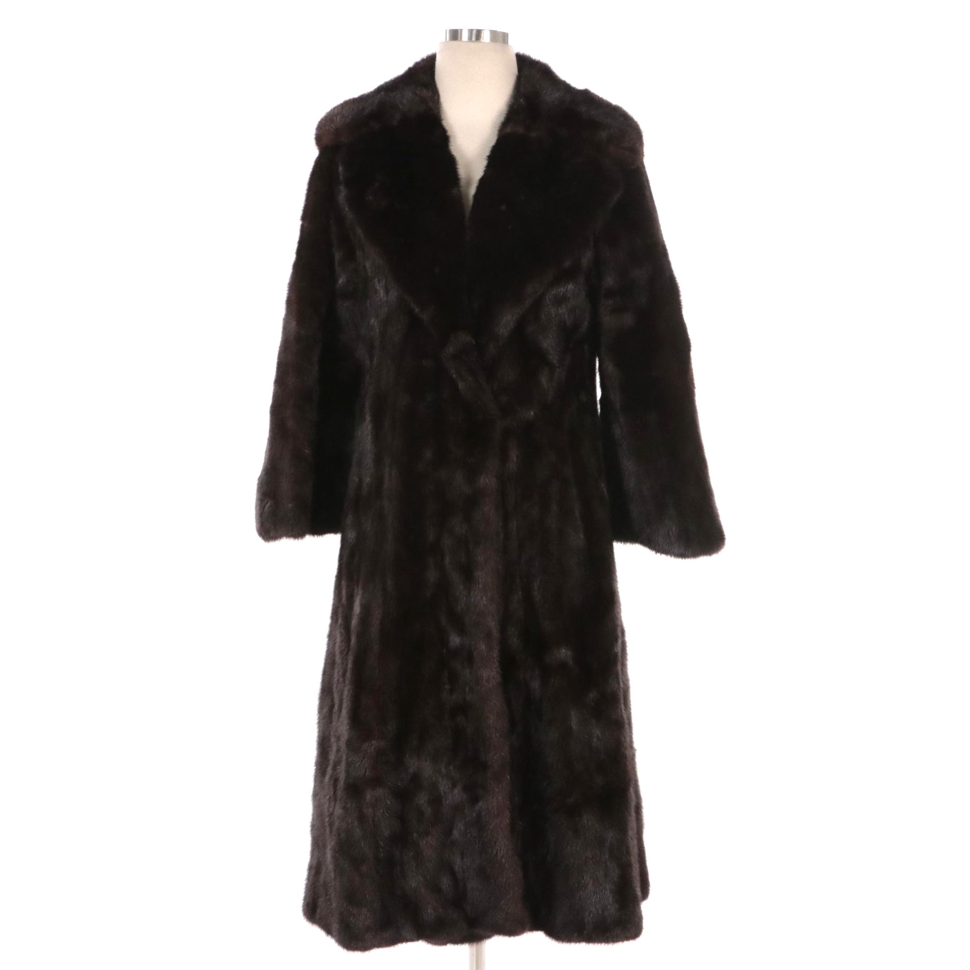 Vintage Dark Brown Mink Fur Long Coat from James Furlan