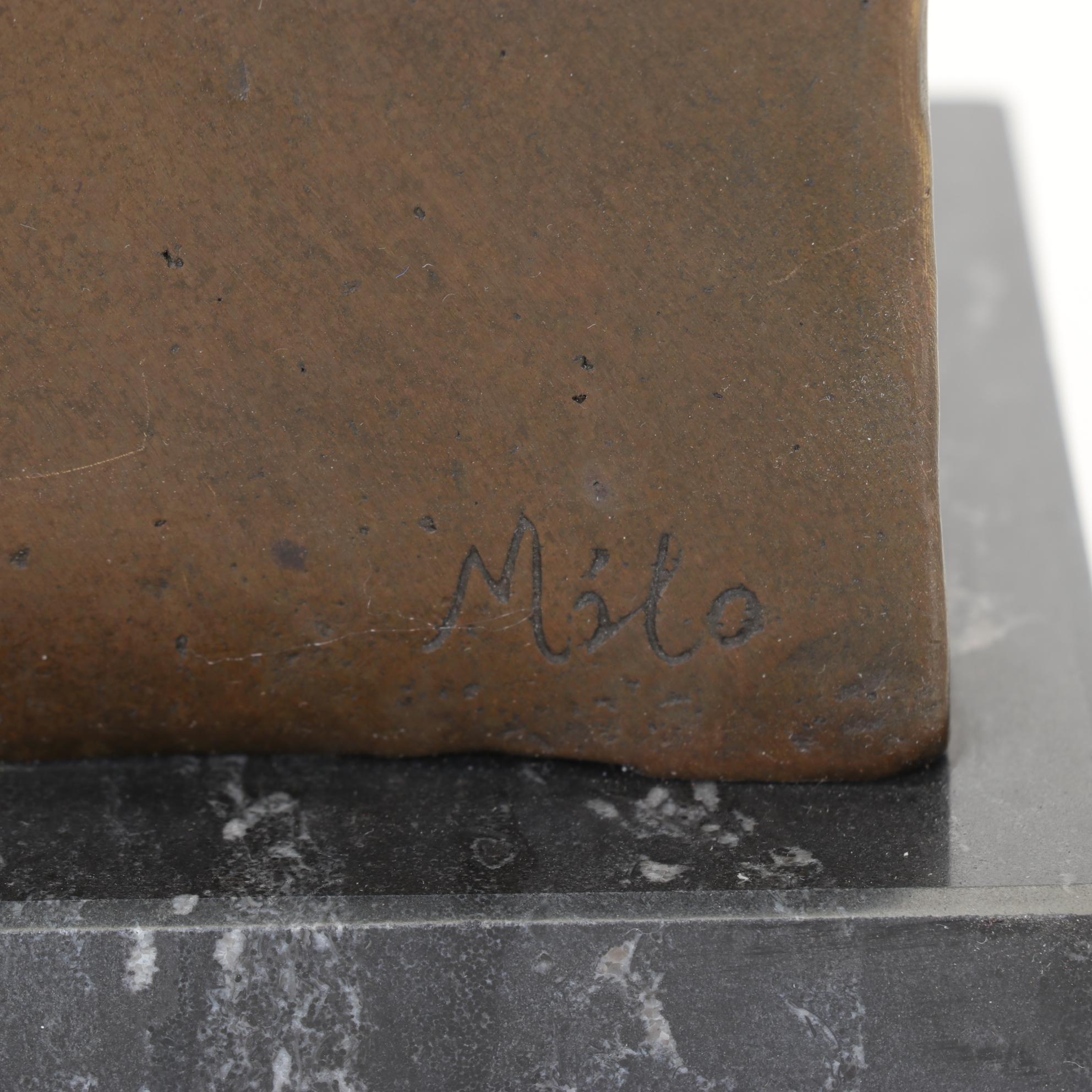 Bronze Statue of Feminine Nude Figural with Marble Base