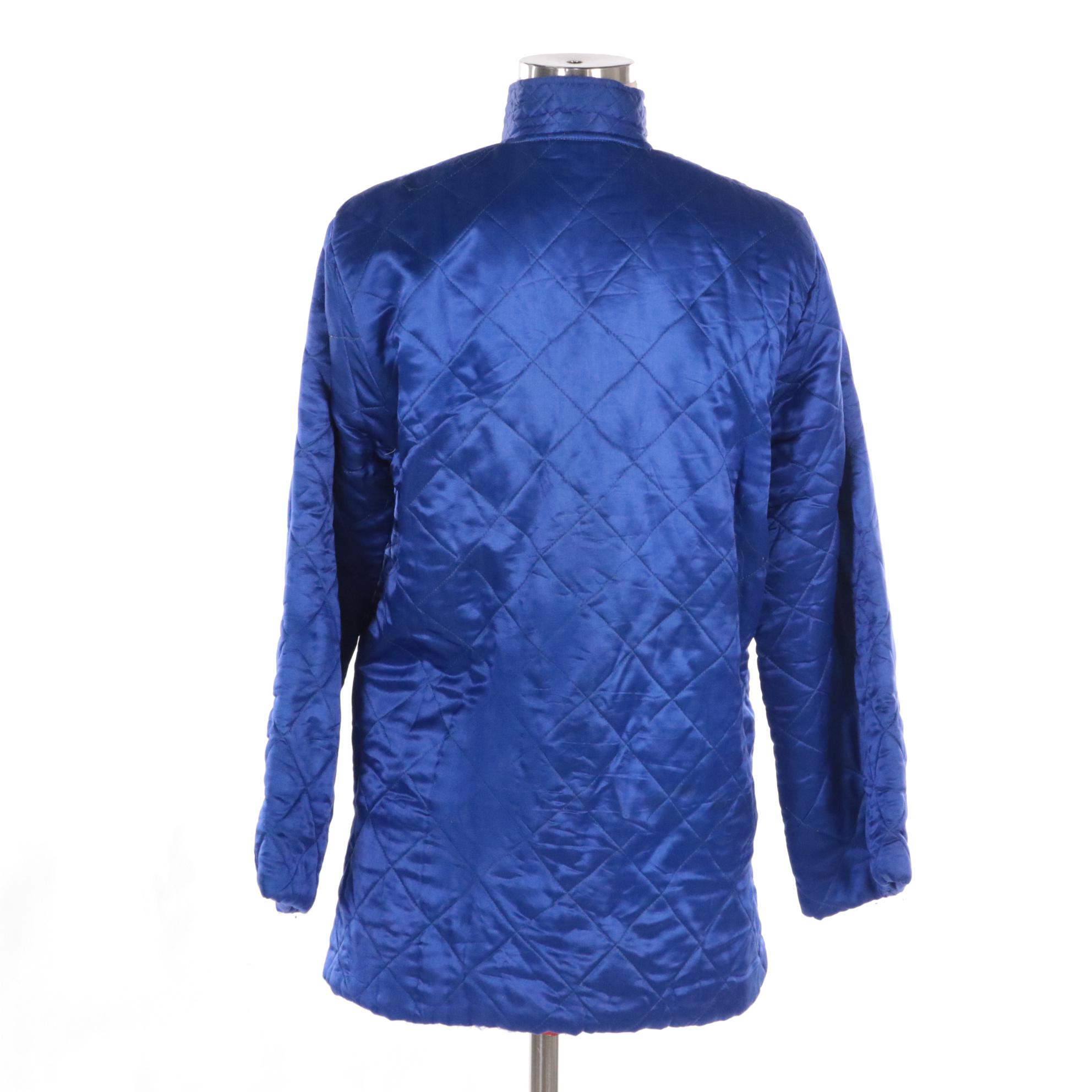 Chinese Inspired Floral and Bird Embroidered Quilted Satin Jacket
