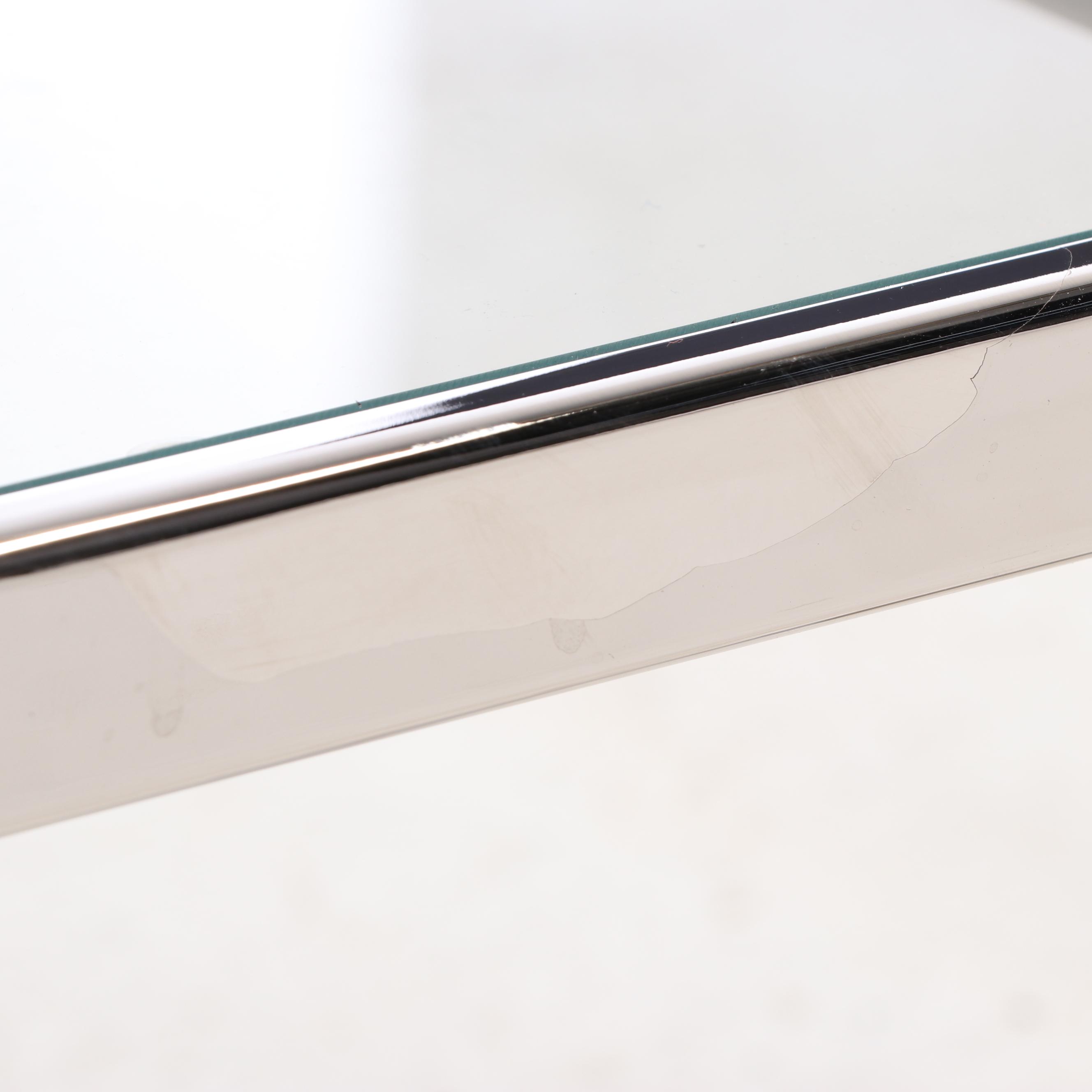 Pottery Barn "Tanner" Chrome and Glass Three-Tier Console Table