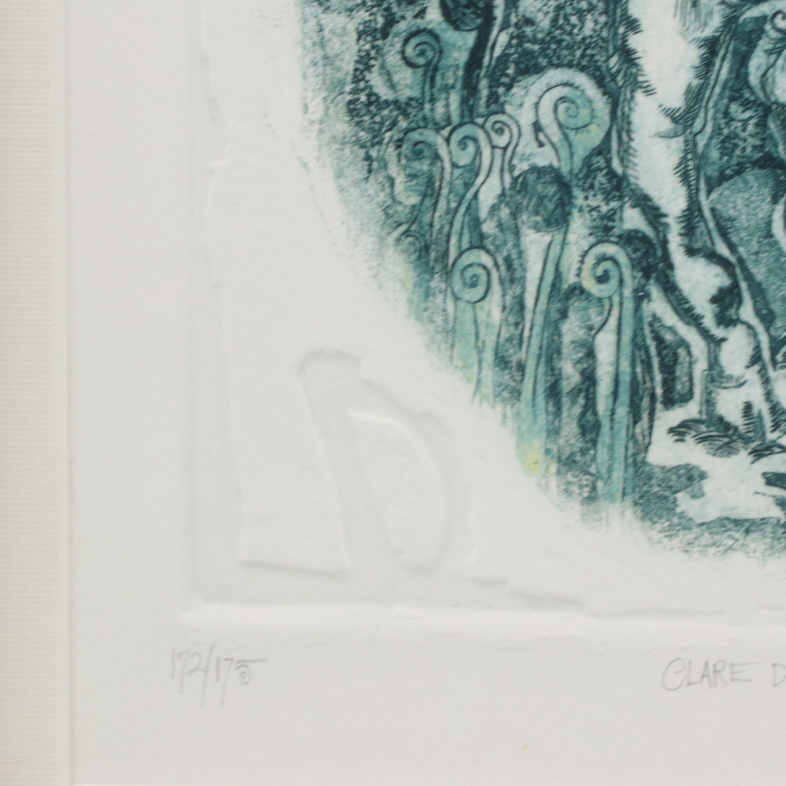 Carol Travers Lummus Embossed Etching with Aquatint "Clare de la Lune," 1973