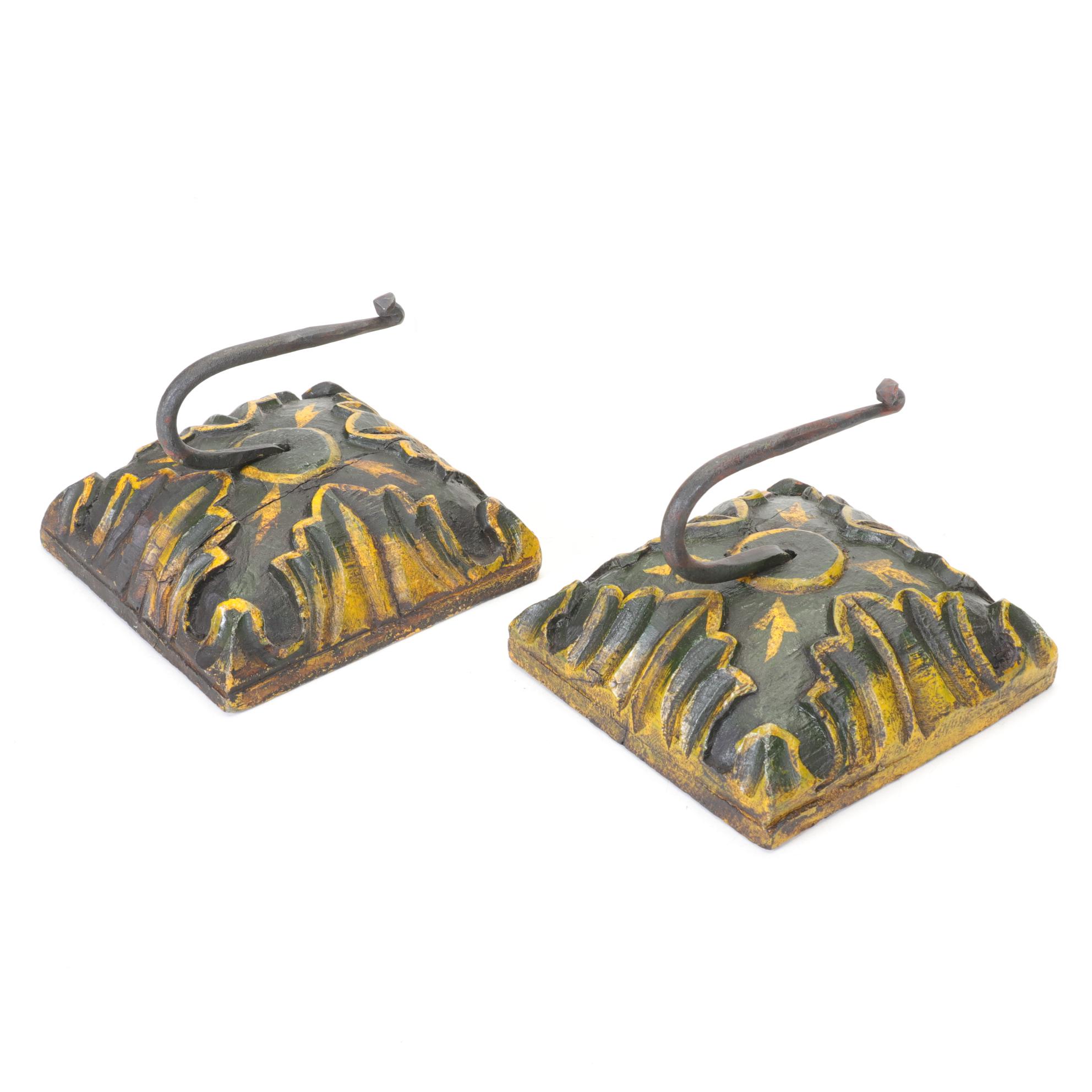 Rustic Wall Coat Hangers with Cast Iron Hooks