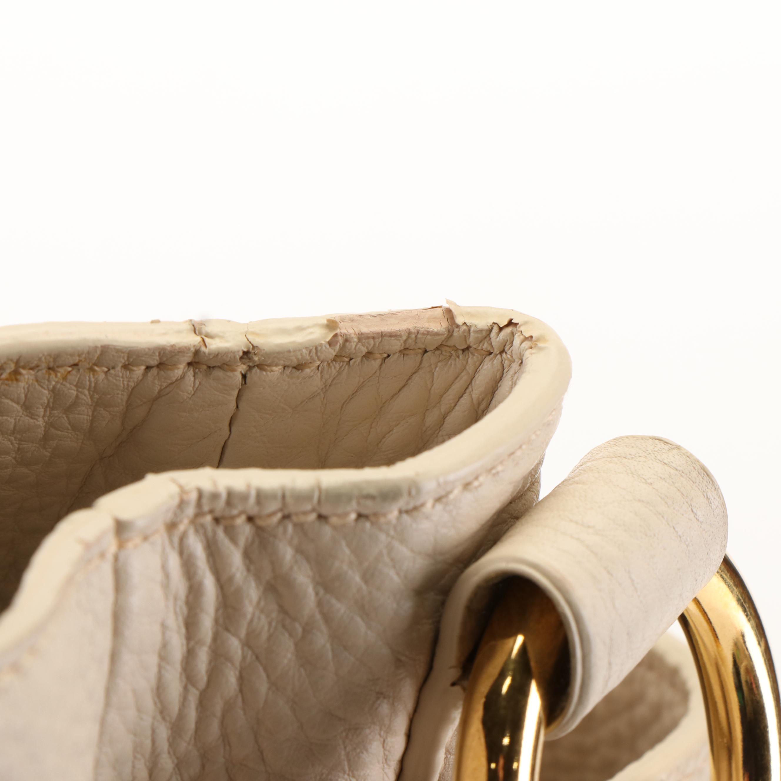 Prada Vitello Daino Talcum Leather Double Pocket Hobo Bag