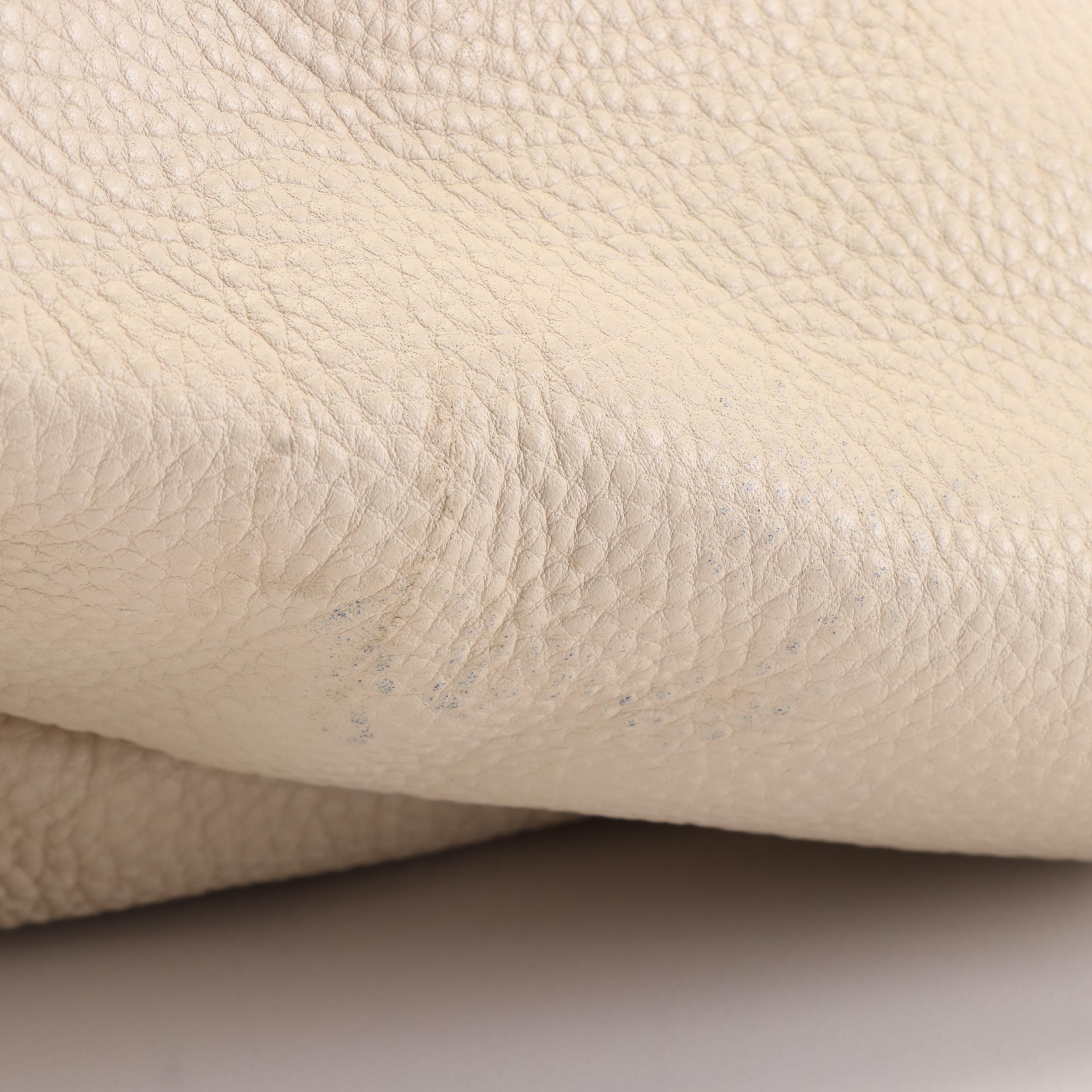 Prada Vitello Daino Talcum Leather Double Pocket Hobo Bag