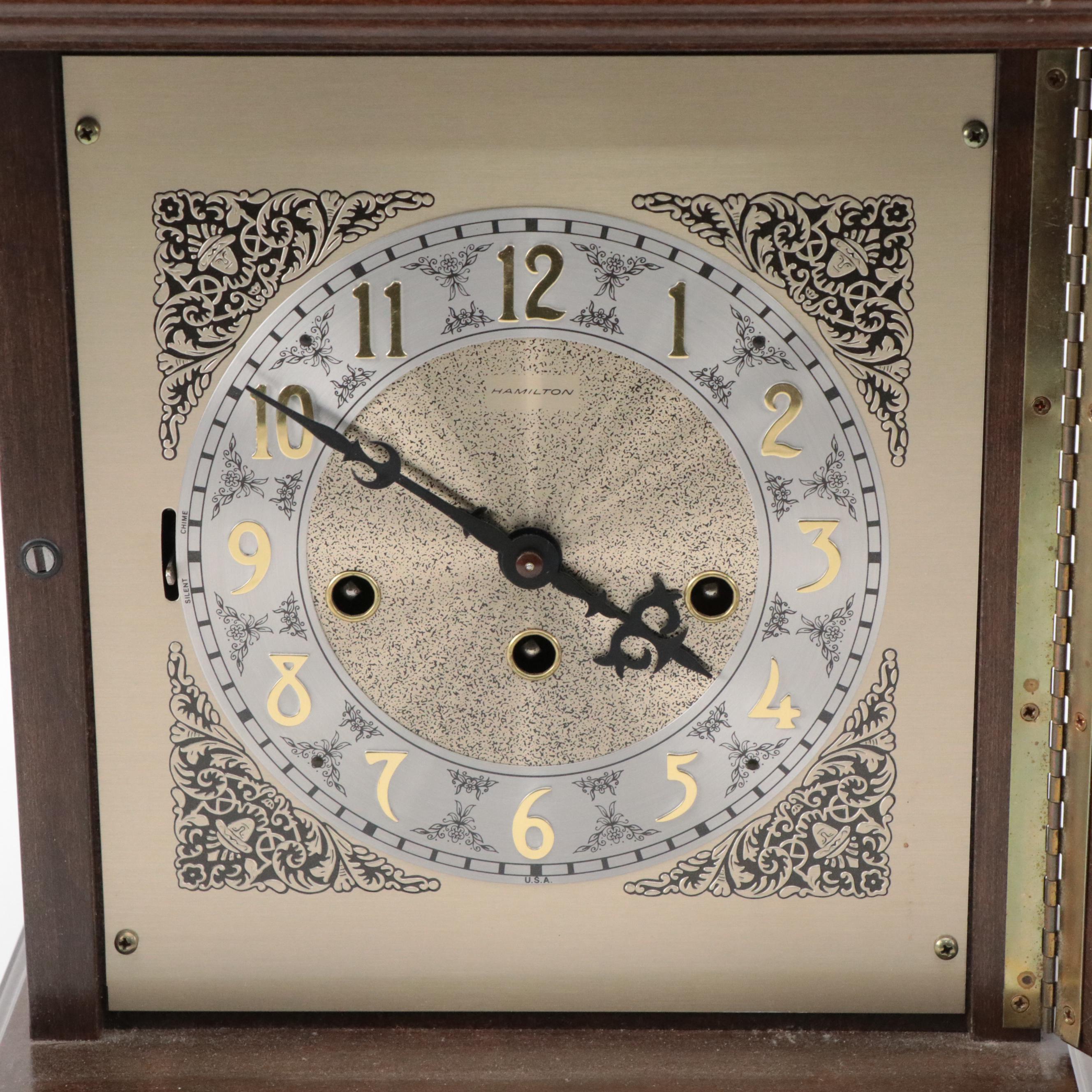 Hamilton Wooden Bracket Mantel Clock, 1991