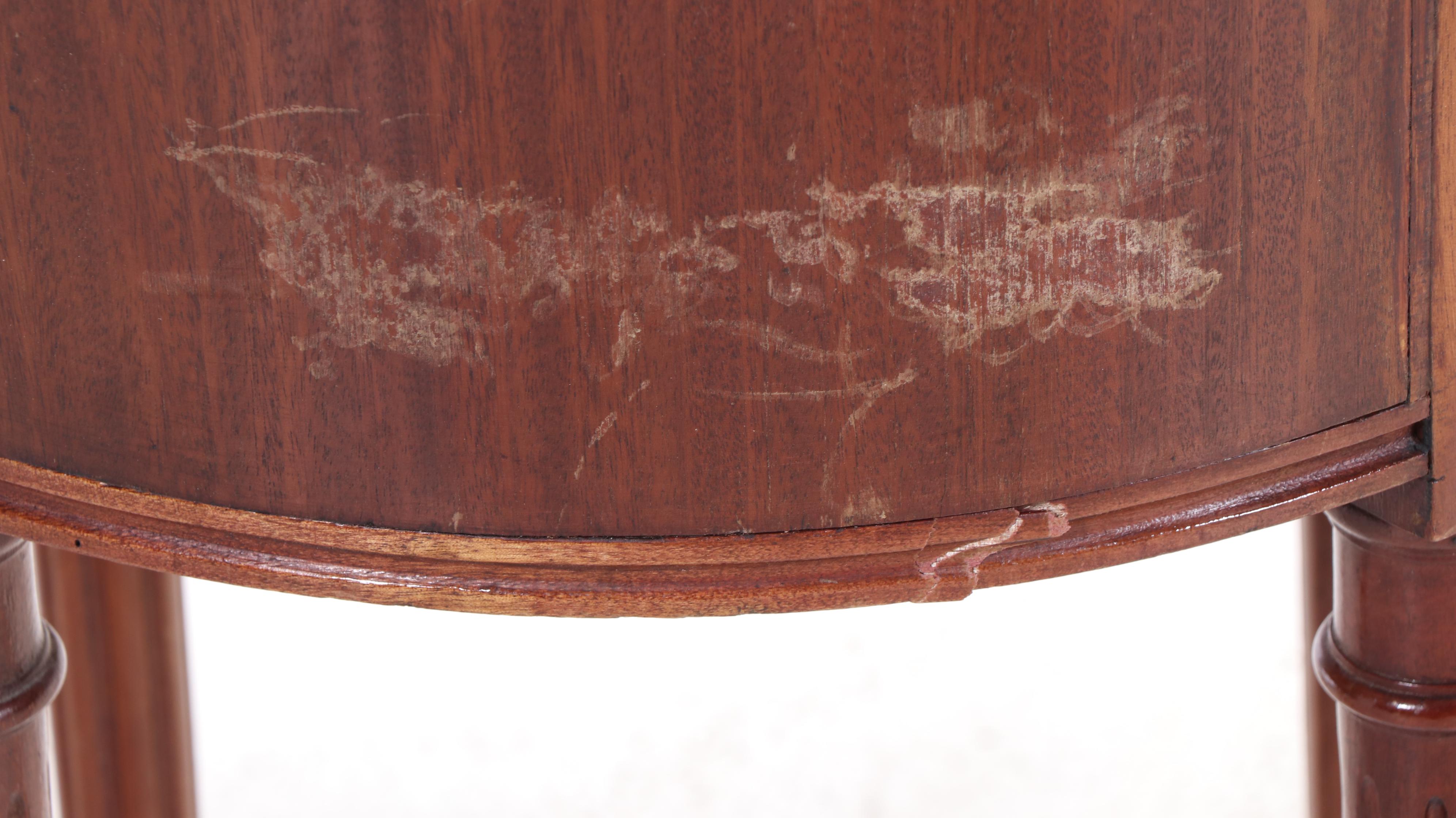 Pair of Louis XVI Style Kingwood, Marquetry, and Marble Top Bedside Tables