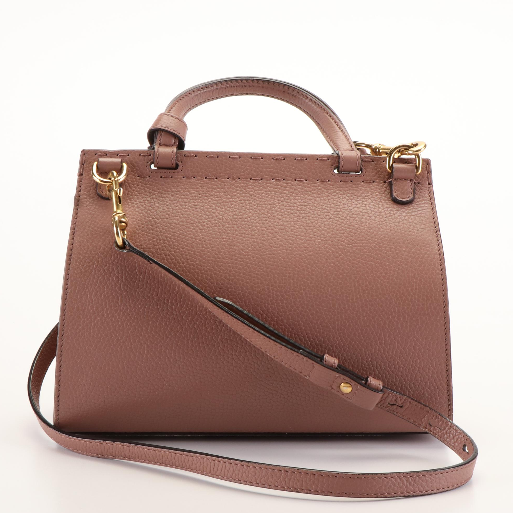 Gucci GG Marmont Shoulder Bag in Dusty Pink Pebbled Leather