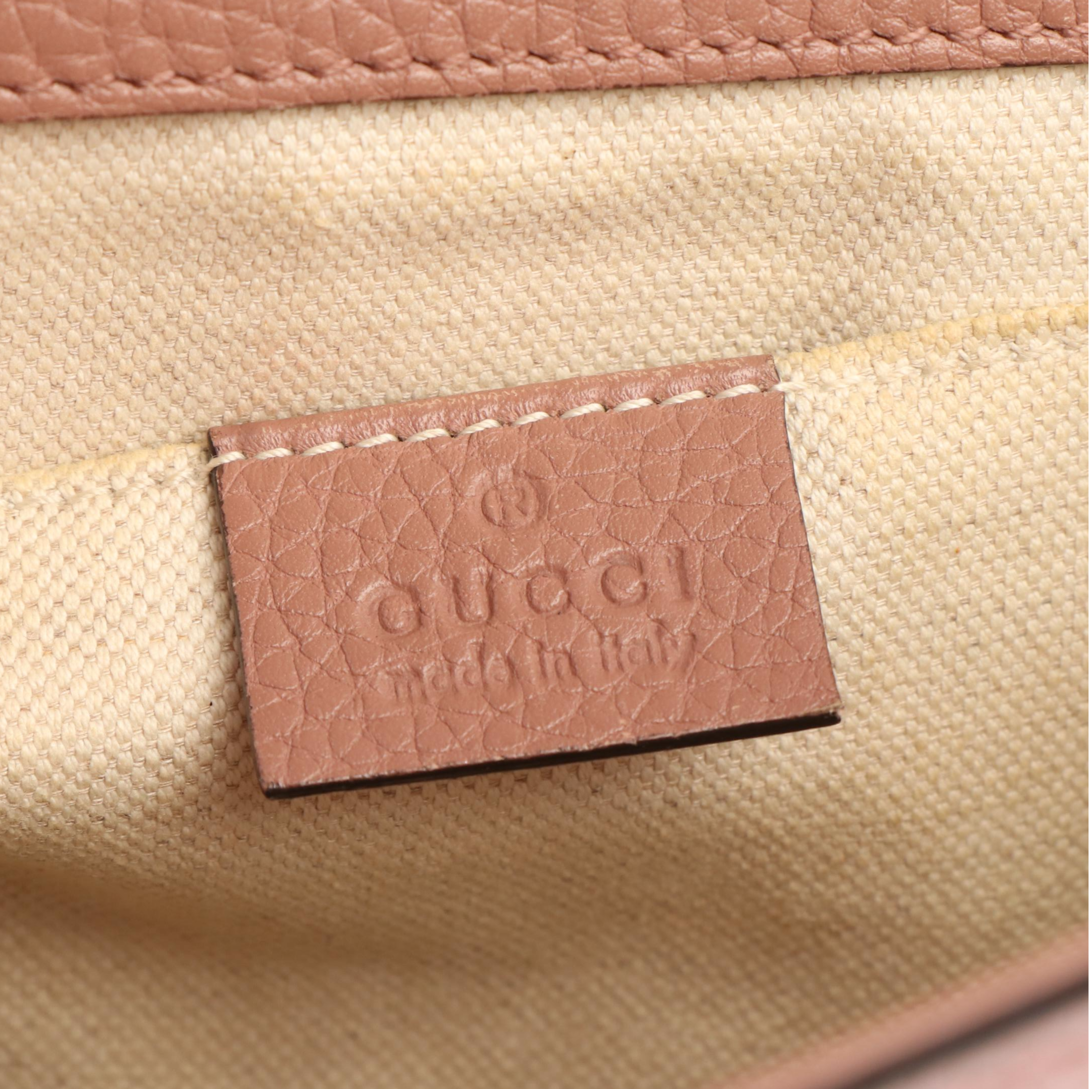 Gucci GG Marmont Shoulder Bag in Dusty Pink Pebbled Leather