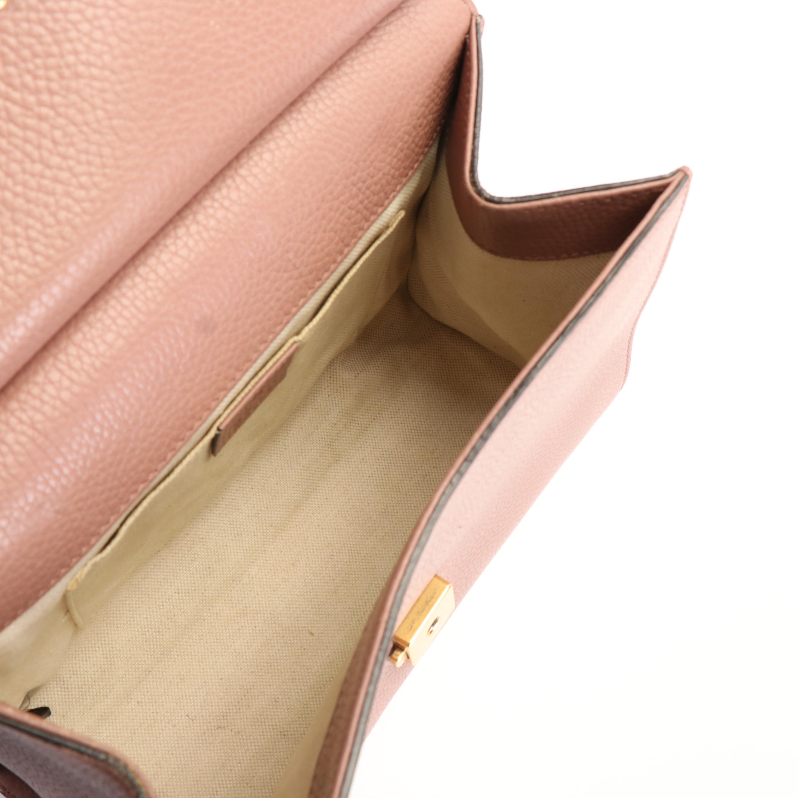 Gucci GG Marmont Shoulder Bag in Dusty Pink Pebbled Leather