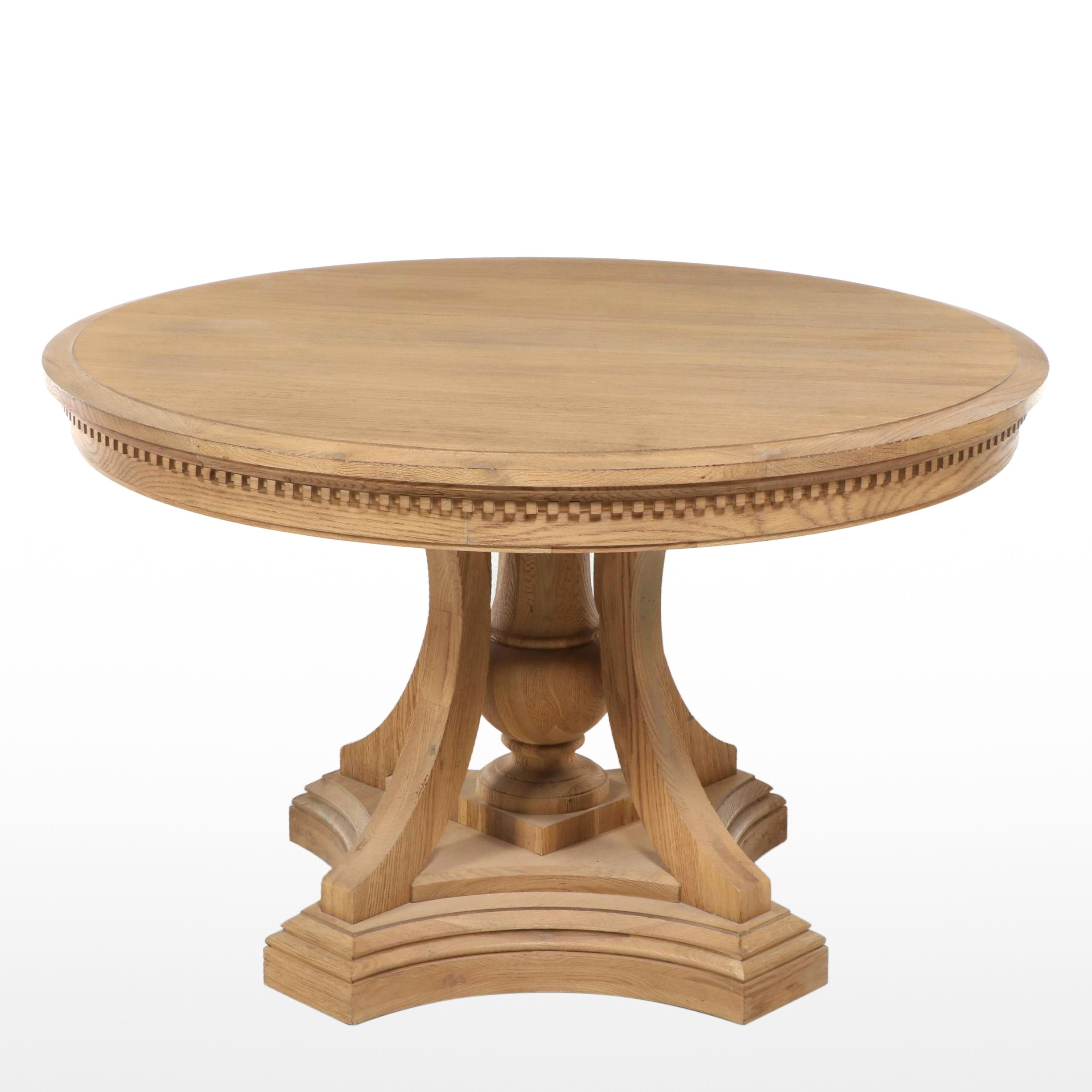 Geoffrey Hawkes for Restoration Hardware "St. James" Oak Pedestal Dining Table
