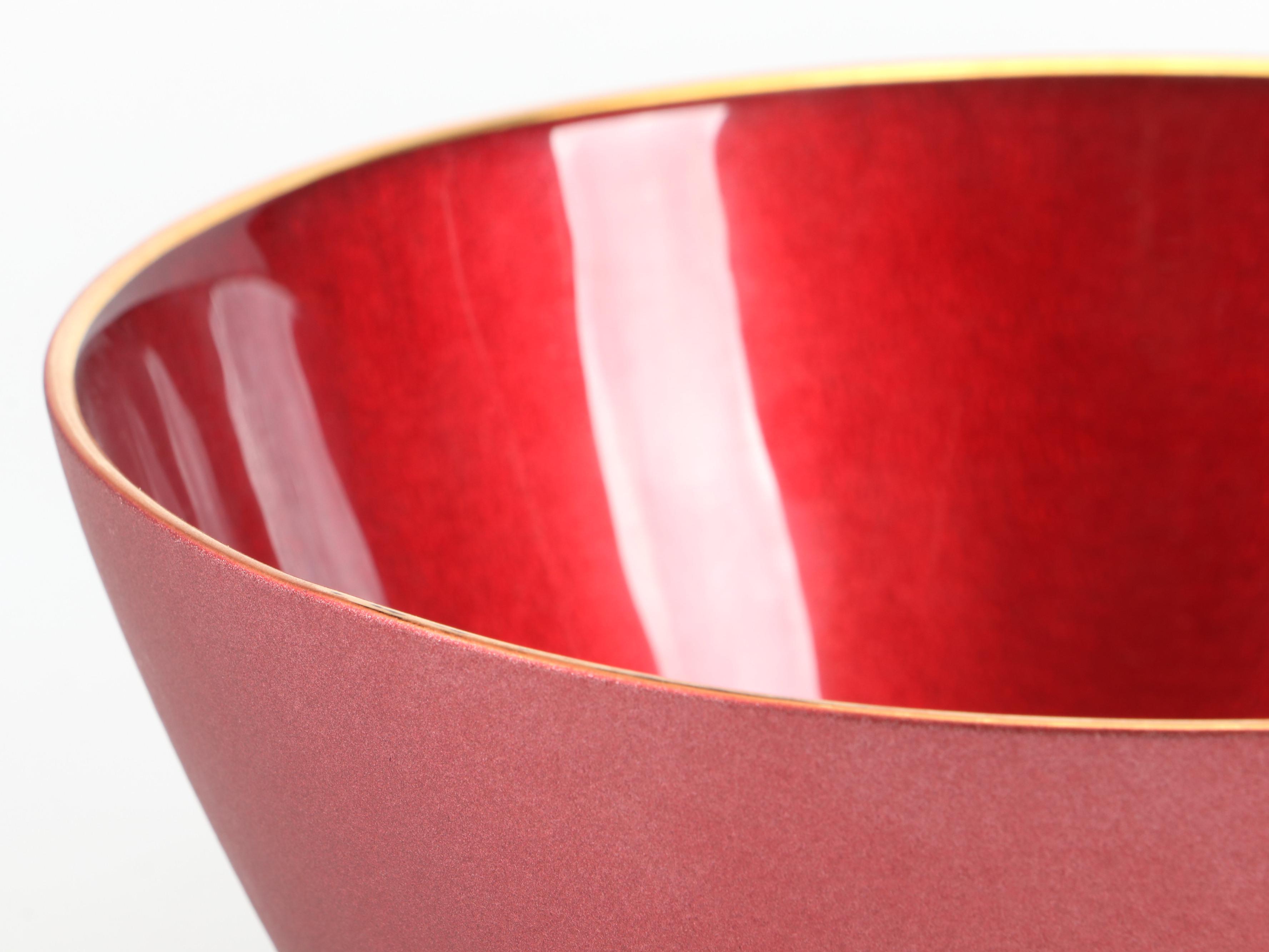 Vietri Glass Bowls in Metallic Ruby and Emerald Finishes