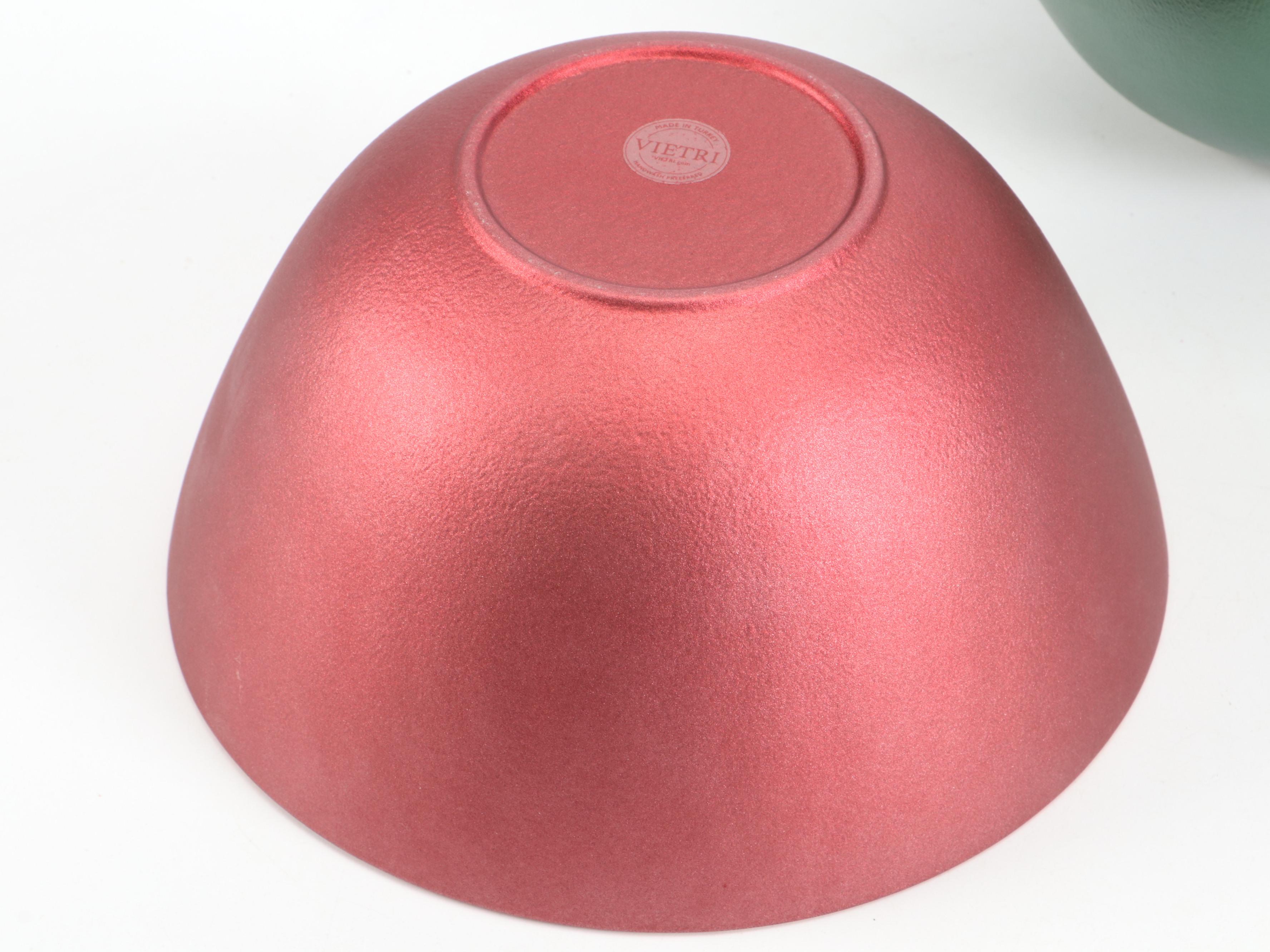 Vietri Glass Bowls in Metallic Ruby and Emerald Finishes