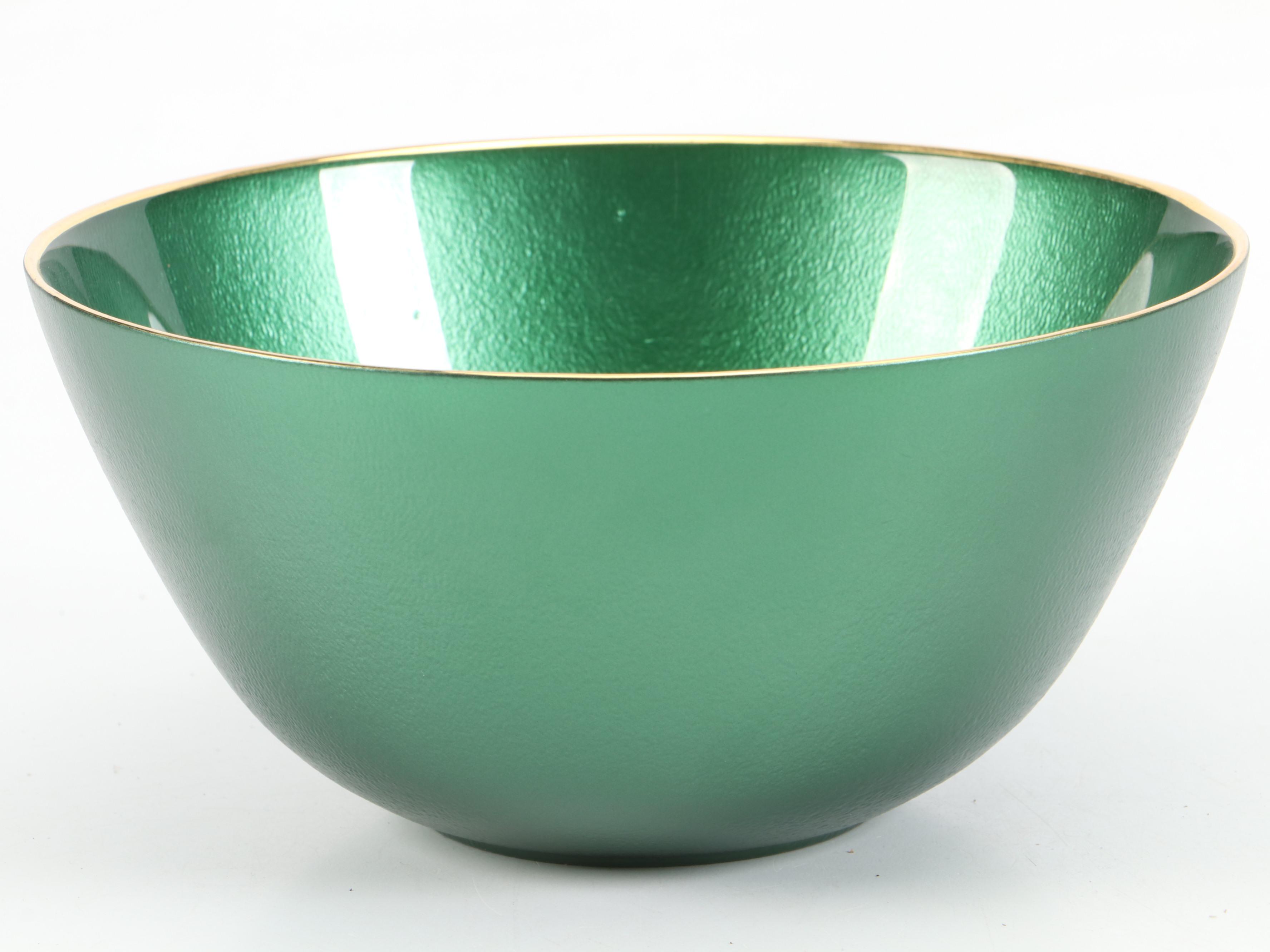 Vietri Glass Bowls in Metallic Ruby and Emerald Finishes