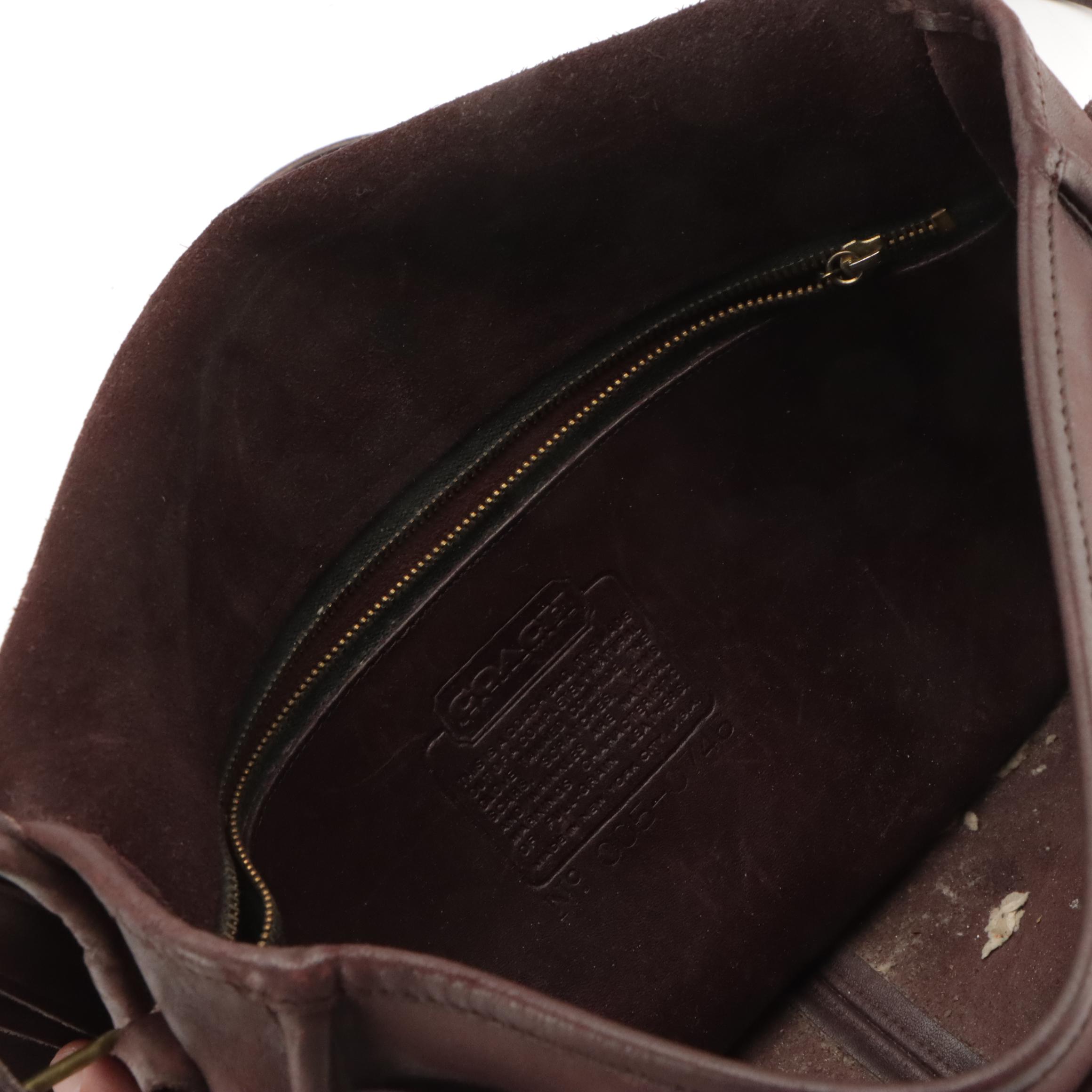 Vintage Coach Leatherware City Flap Bag in Brown Smooth Leather