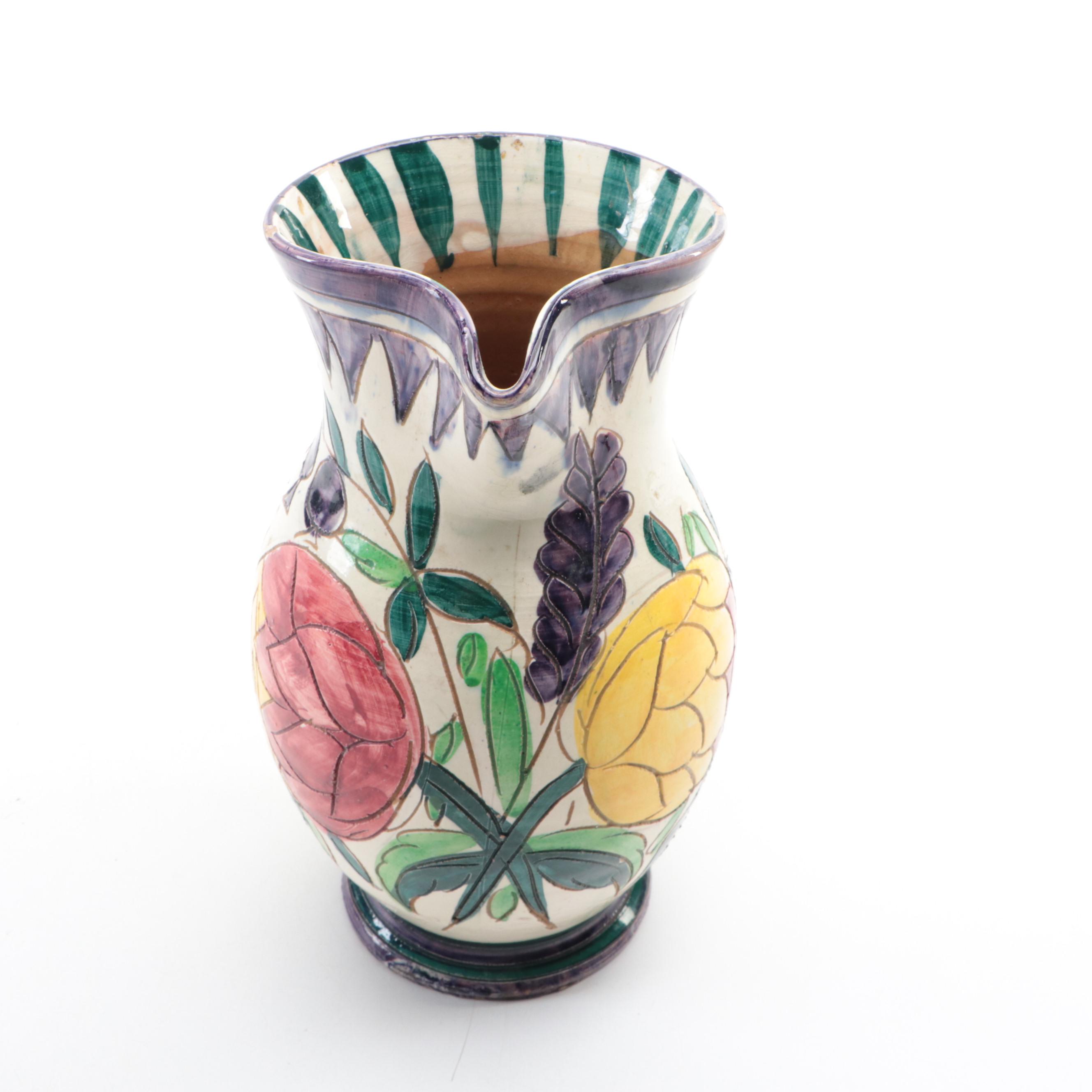 Stangl Star Flower Bowl, Bybee Pottery Pan with Italian Hand-Painted Pitcher