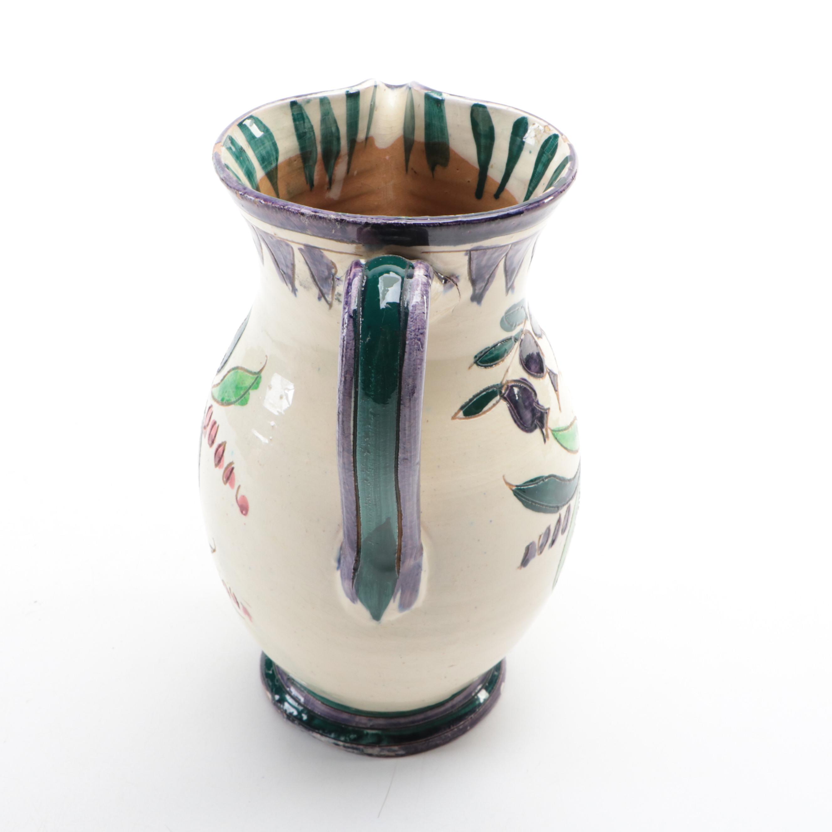 Stangl Star Flower Bowl, Bybee Pottery Pan with Italian Hand-Painted Pitcher