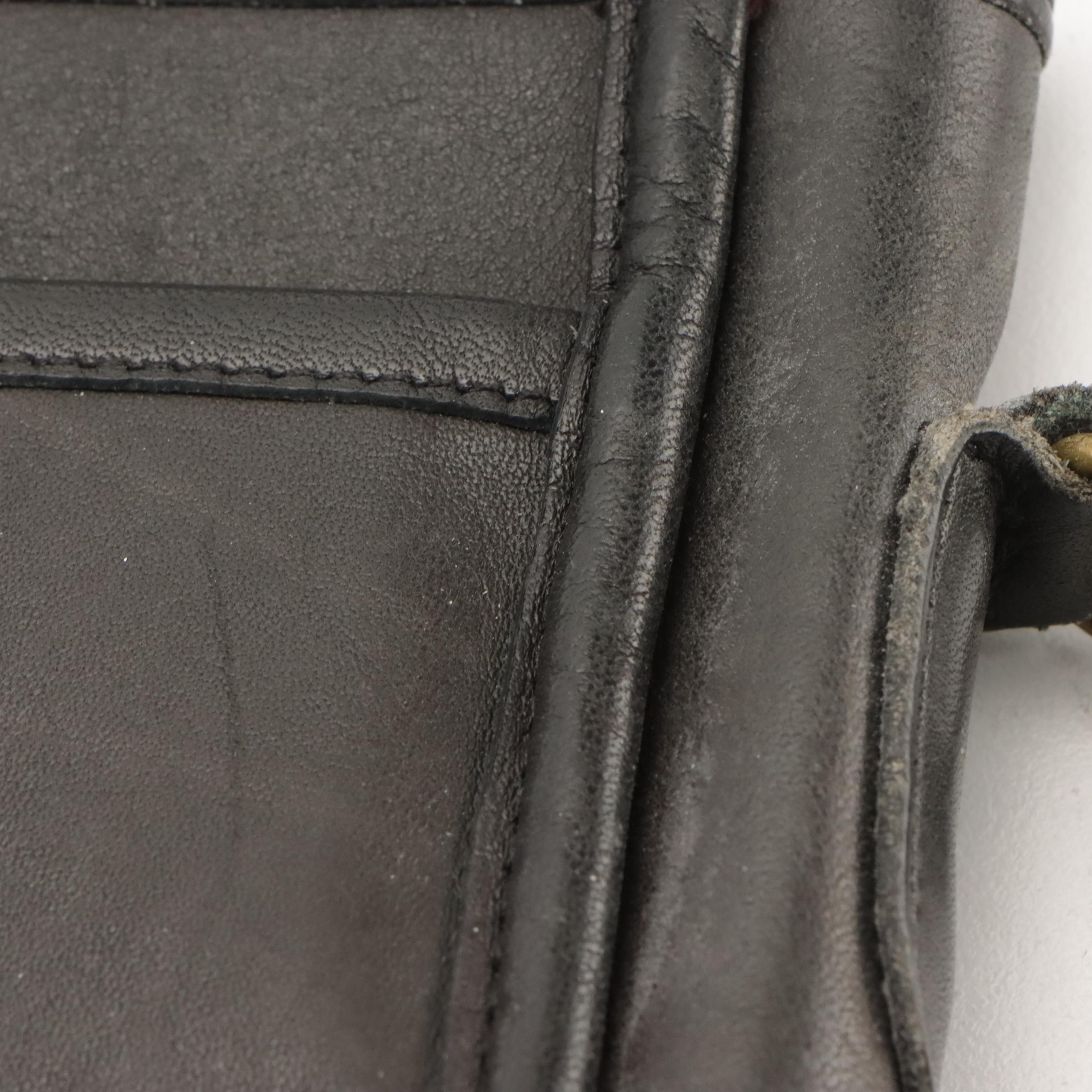 Vintage Coach Leatherware City Flap Bag in Black Smooth Leather