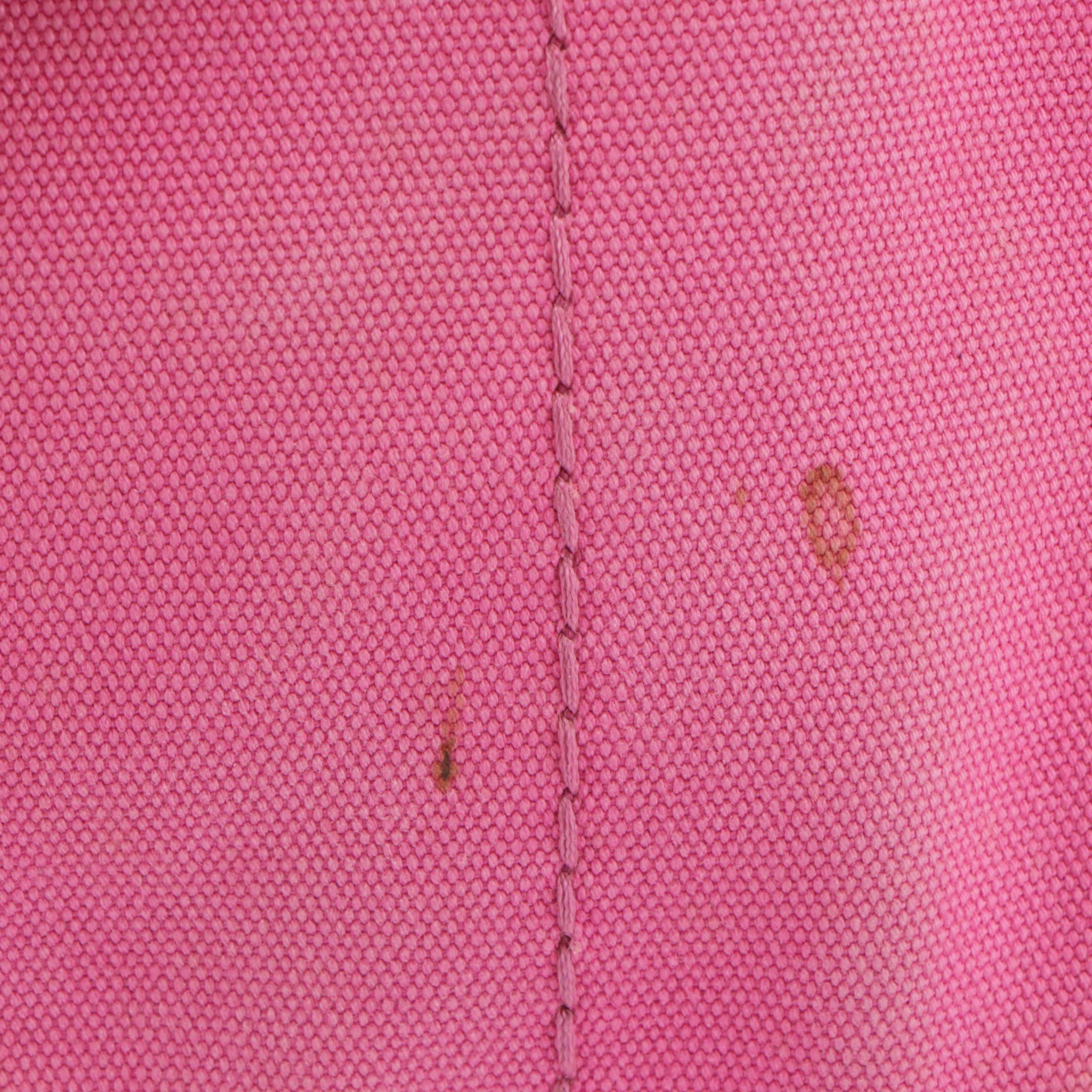 Prada Pink Canapa Canvas Two-Way Handbag with Detachable Strap