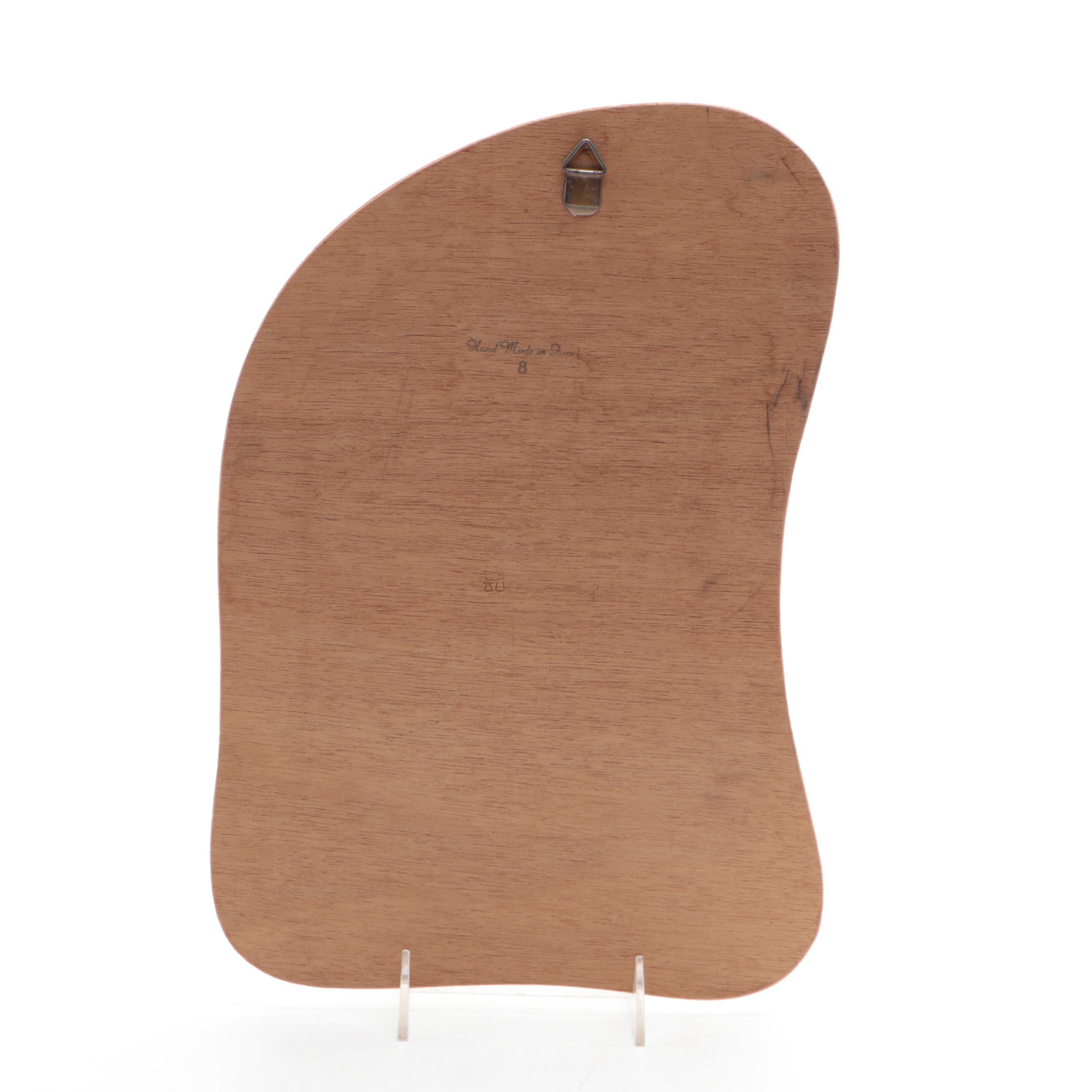 Driftwood and Wire Shabbat Candleholder with Israeli Marquetry Plaque