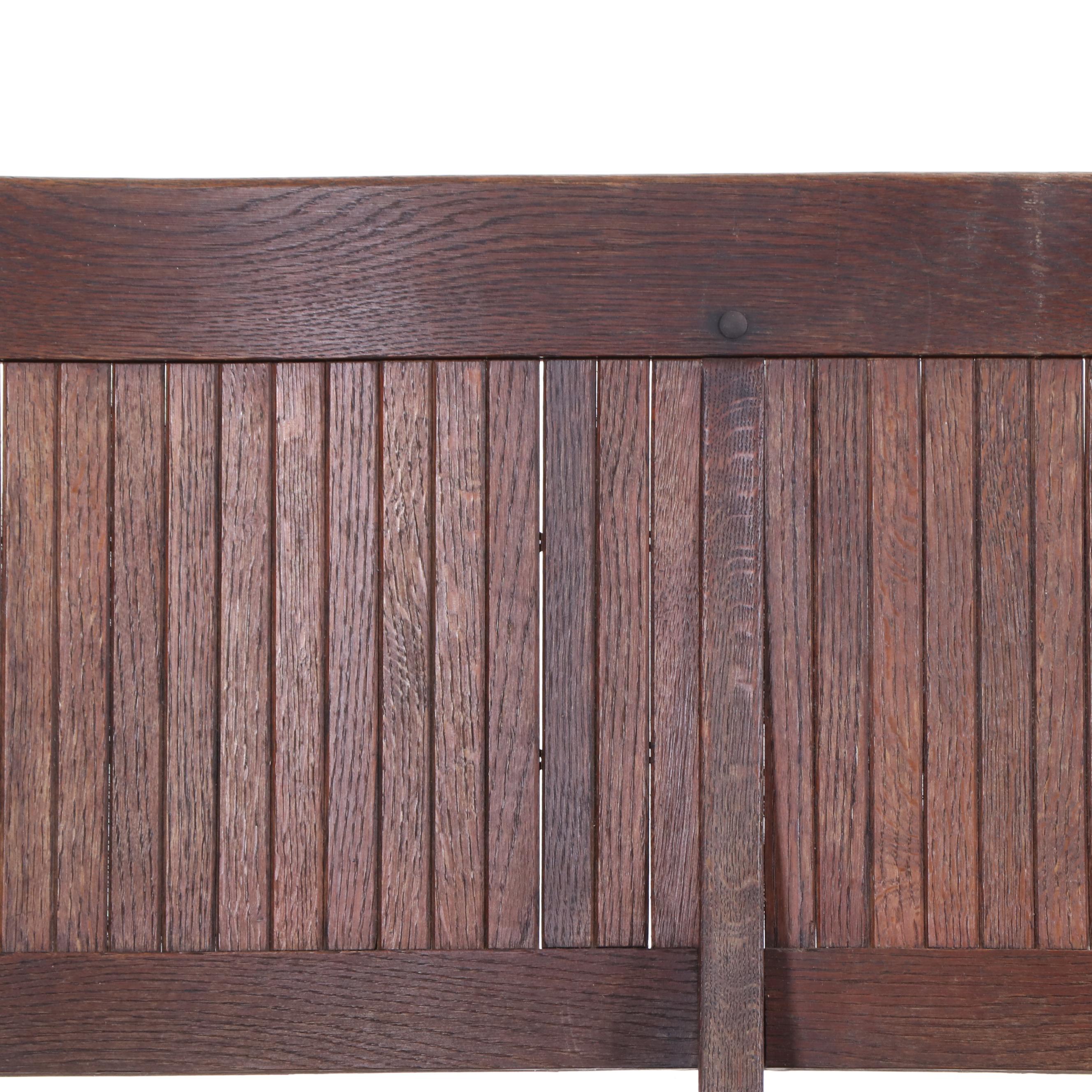 Two Slatted Maple and Oak Folding-Seat Benches, Including Readsboro Chair Co.